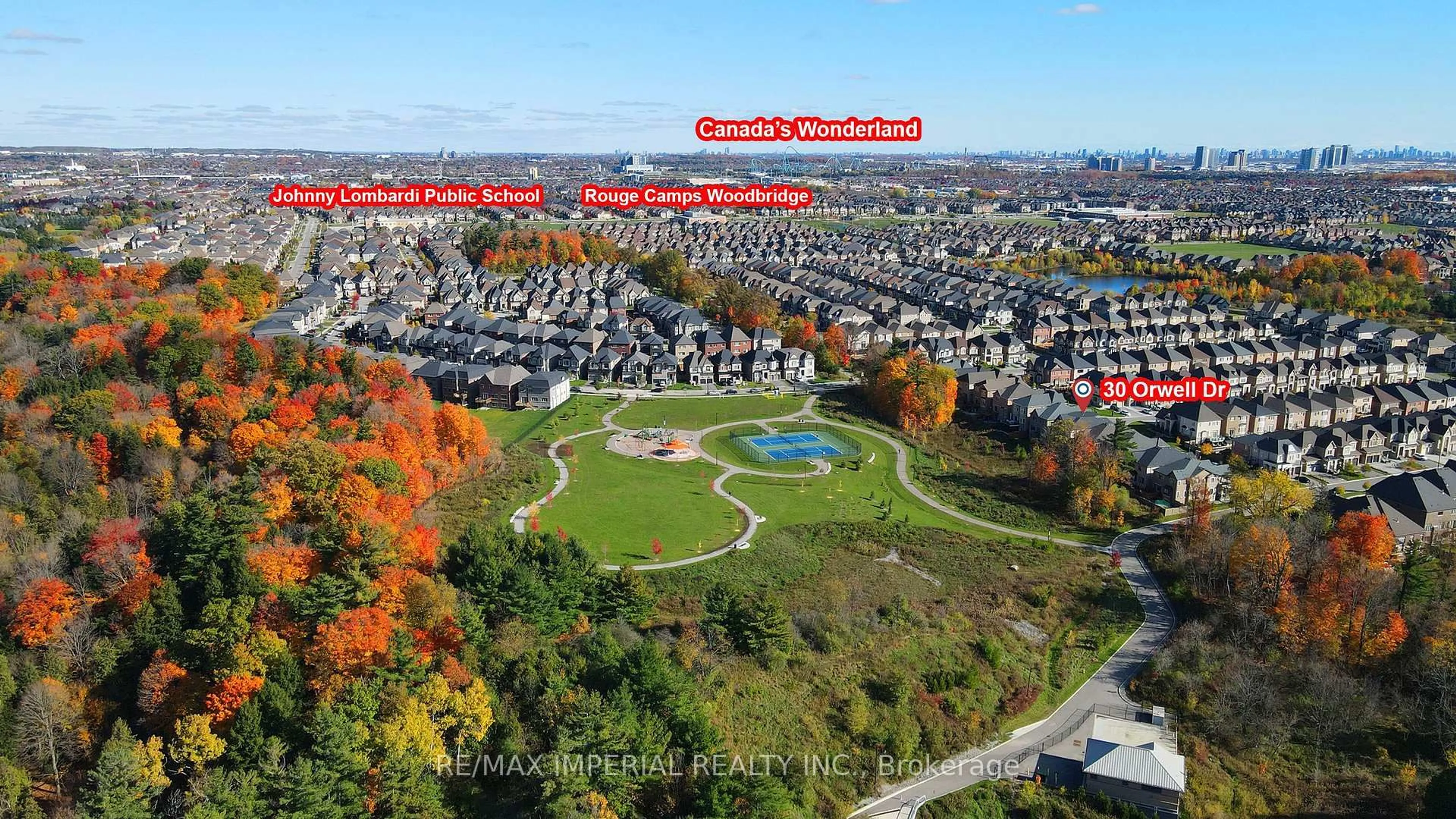 A pic from outside/outdoor area/front of a property/back of a property/a pic from drone, unknown for 30 Orwell Dr, Vaughan Ontario L4H 4P7