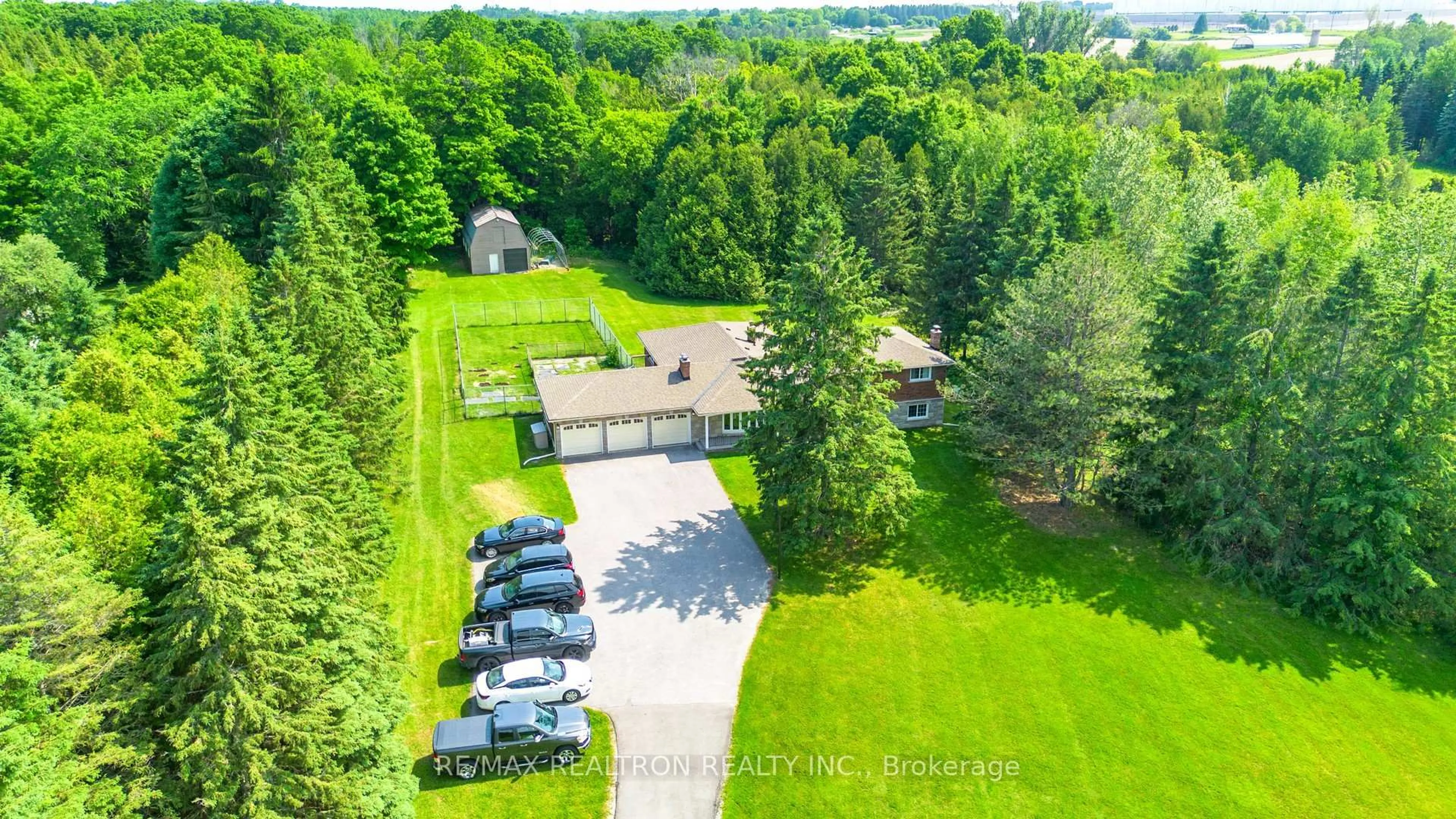 A pic from outside/outdoor area/front of a property/back of a property/a pic from drone, forest/trees view for 2521 Mt Albert Rd, East Gwillimbury Ontario L0G 1R0