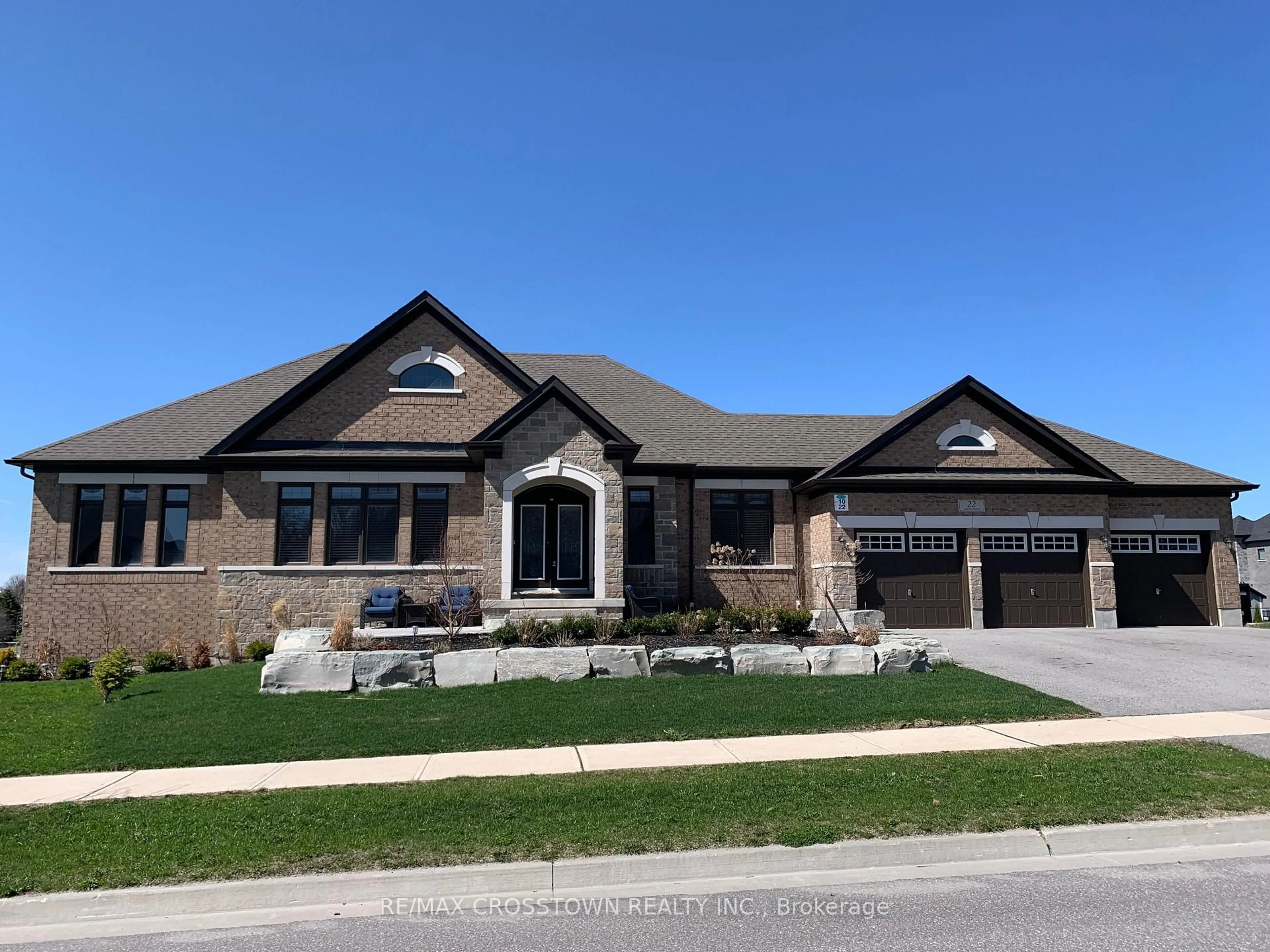 Home with brick exterior material, street for 22 Stewart Cres, Essa Ontario L0L 2N0