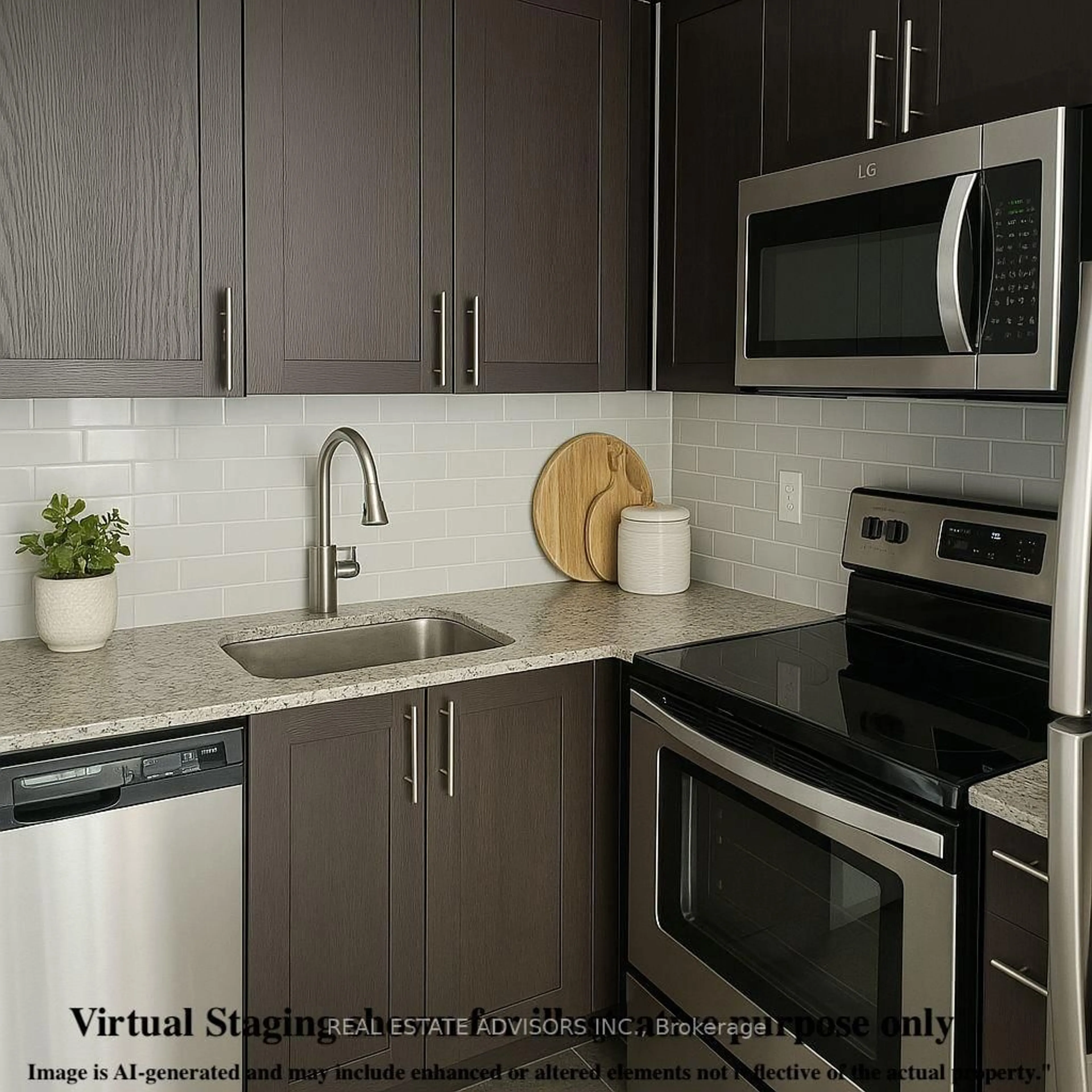 Standard kitchen, ceramic/tile floor for 9560 Markham Rd #505, Markham Ontario L6E 0T9