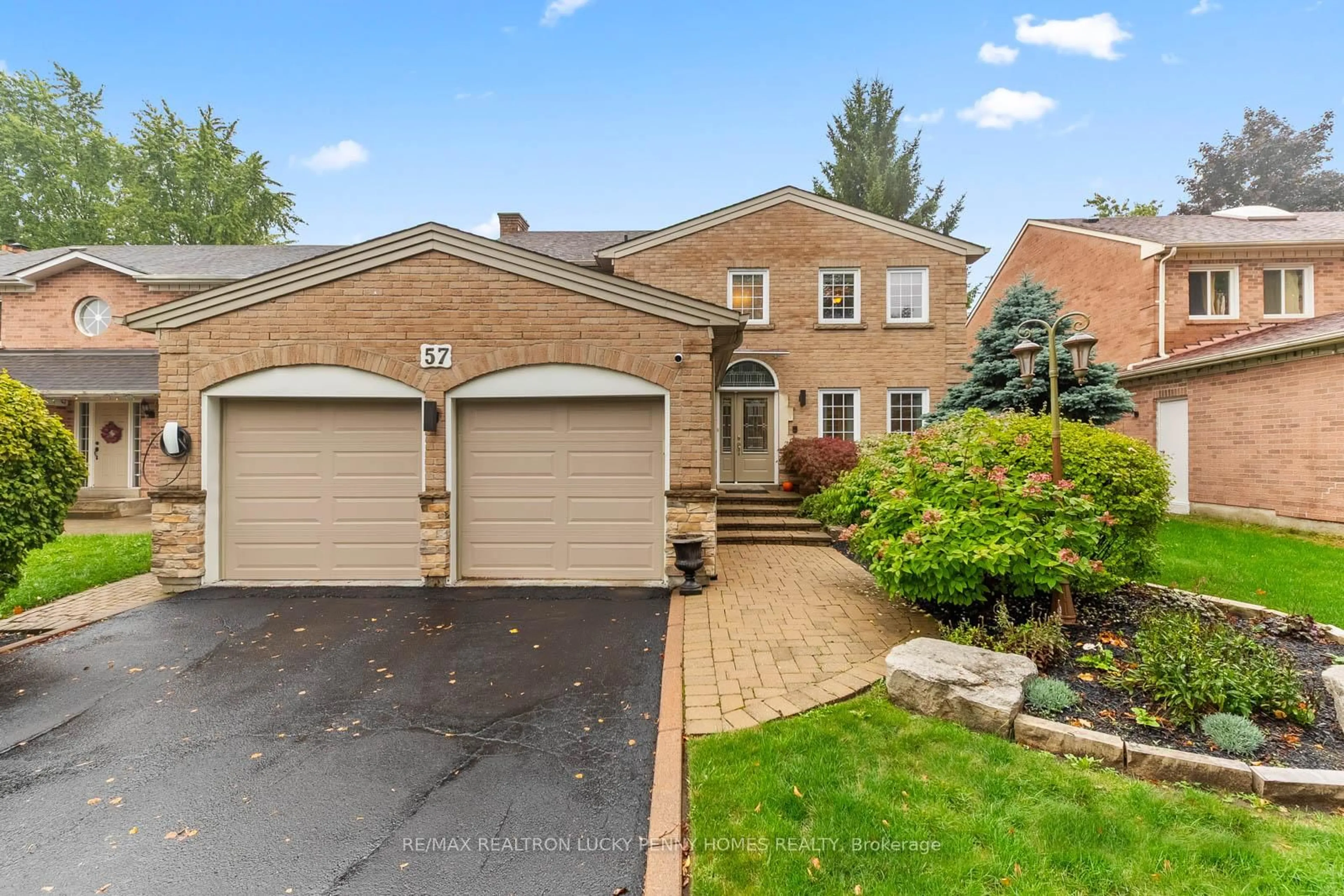 Home with brick exterior material, street for 57 Longwater Chse, Markham Ontario L3R 4A7