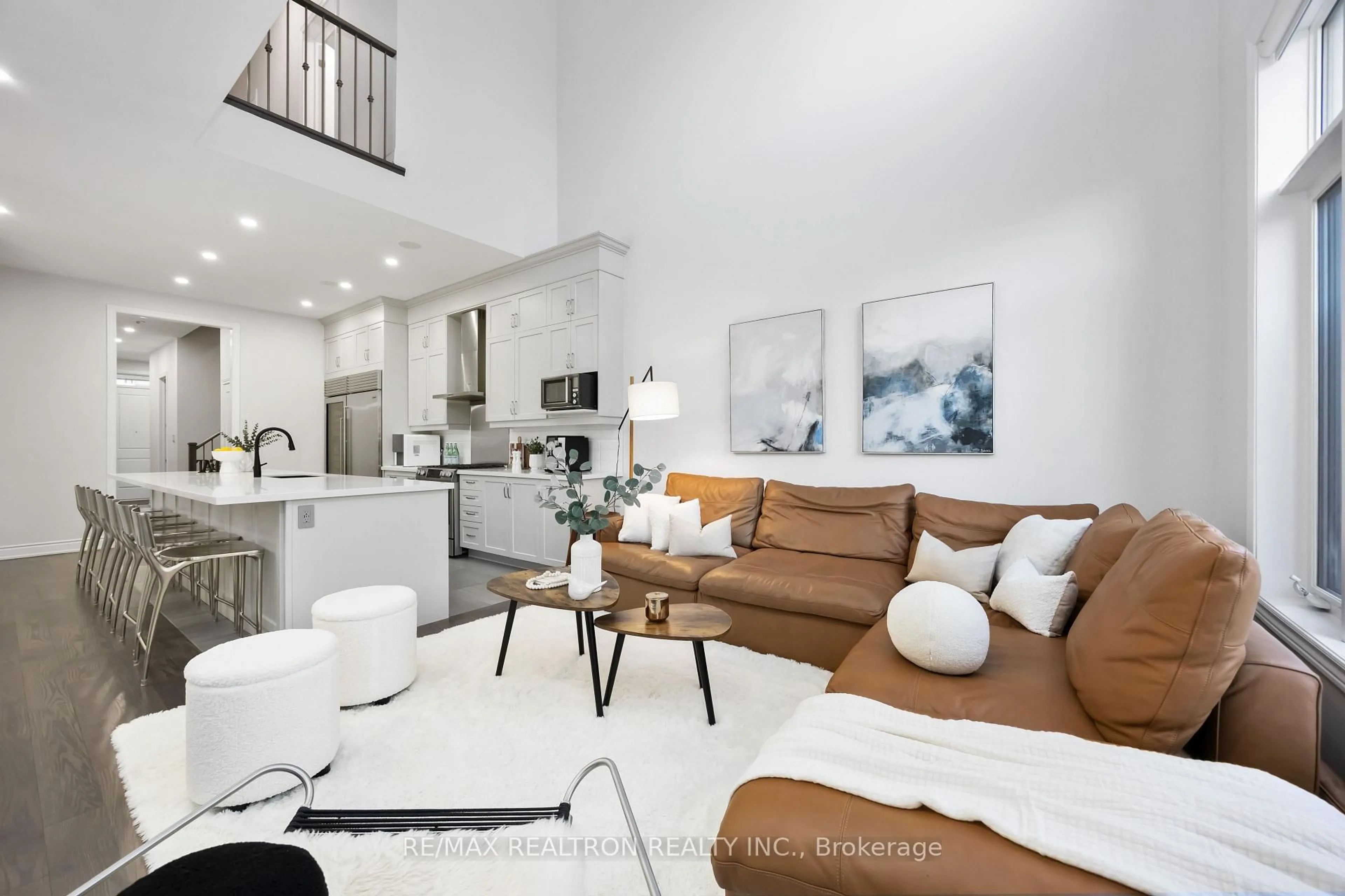 Living room with furniture, ceramic/tile floor for 600 Marc Santi Blvd, Vaughan Ontario L6A 4Z8