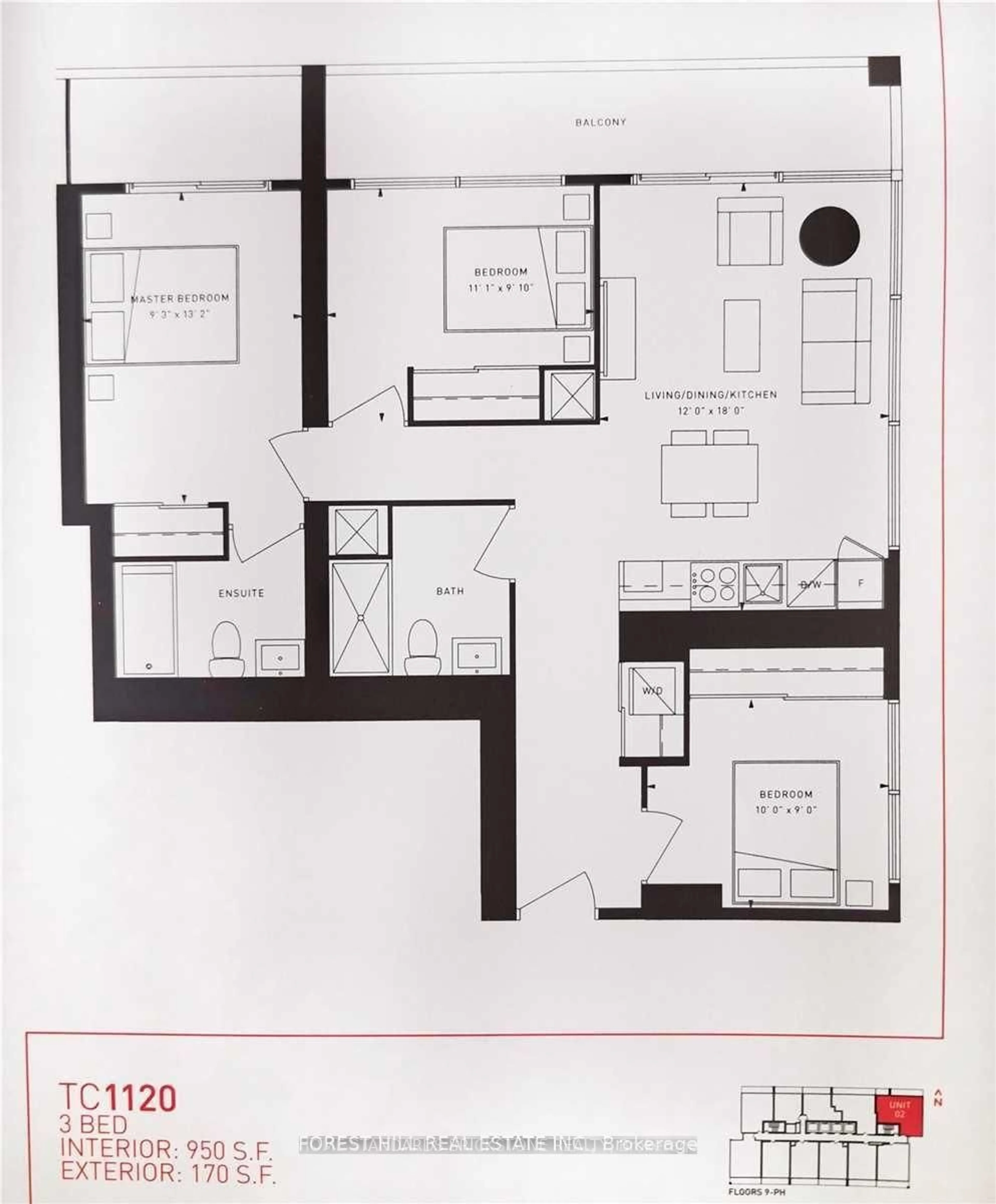 Floor plan for 898 Portage Pkwy #4702, Vaughan Ontario L4K 0J6