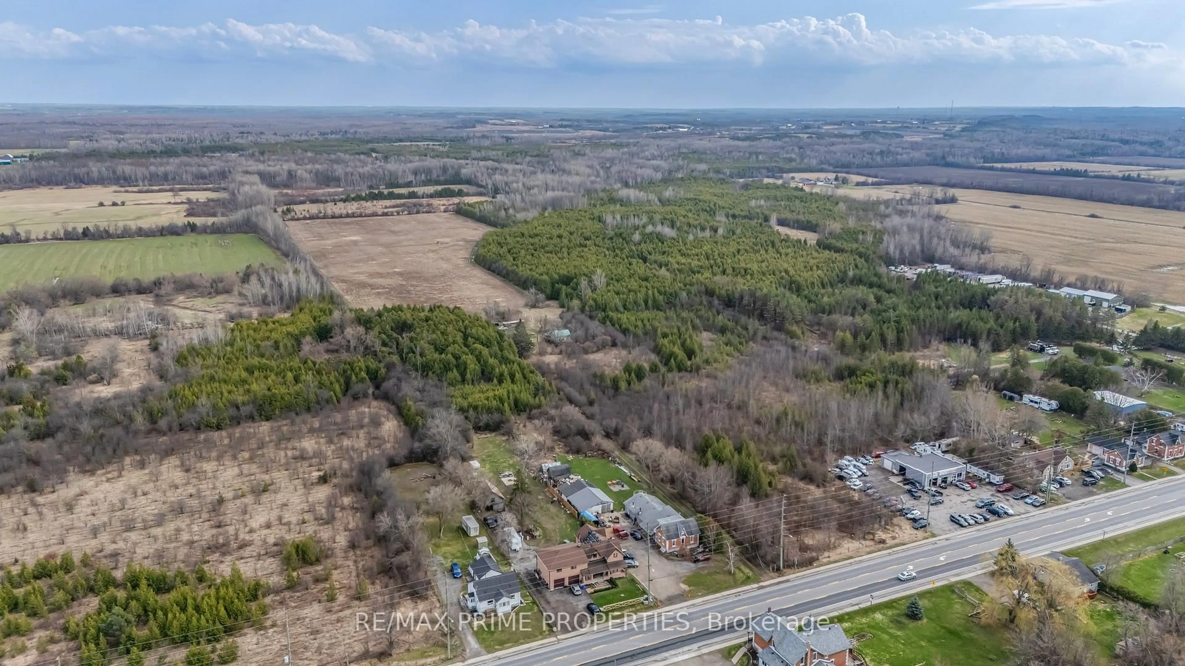 A pic from outside/outdoor area/front of a property/back of a property/a pic from drone, forest/trees view for 28171 Highway 48, Georgina Ontario L0E 1R0