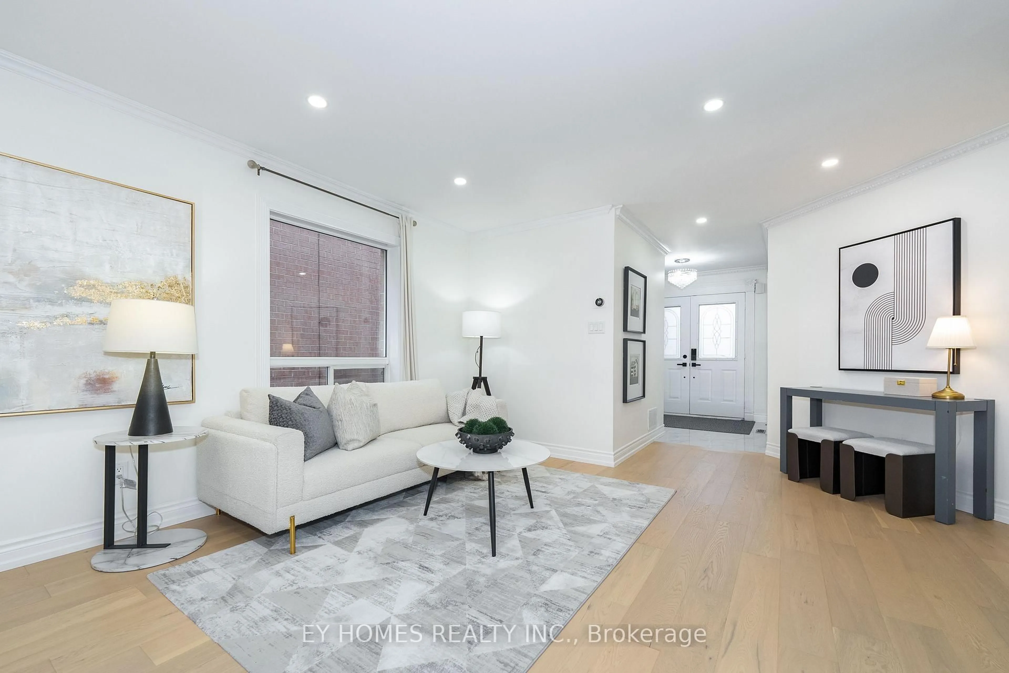 Living room with furniture, wood/laminate floor for 285 St. Joan Of Arc Ave, Vaughan Ontario L6A 3E2