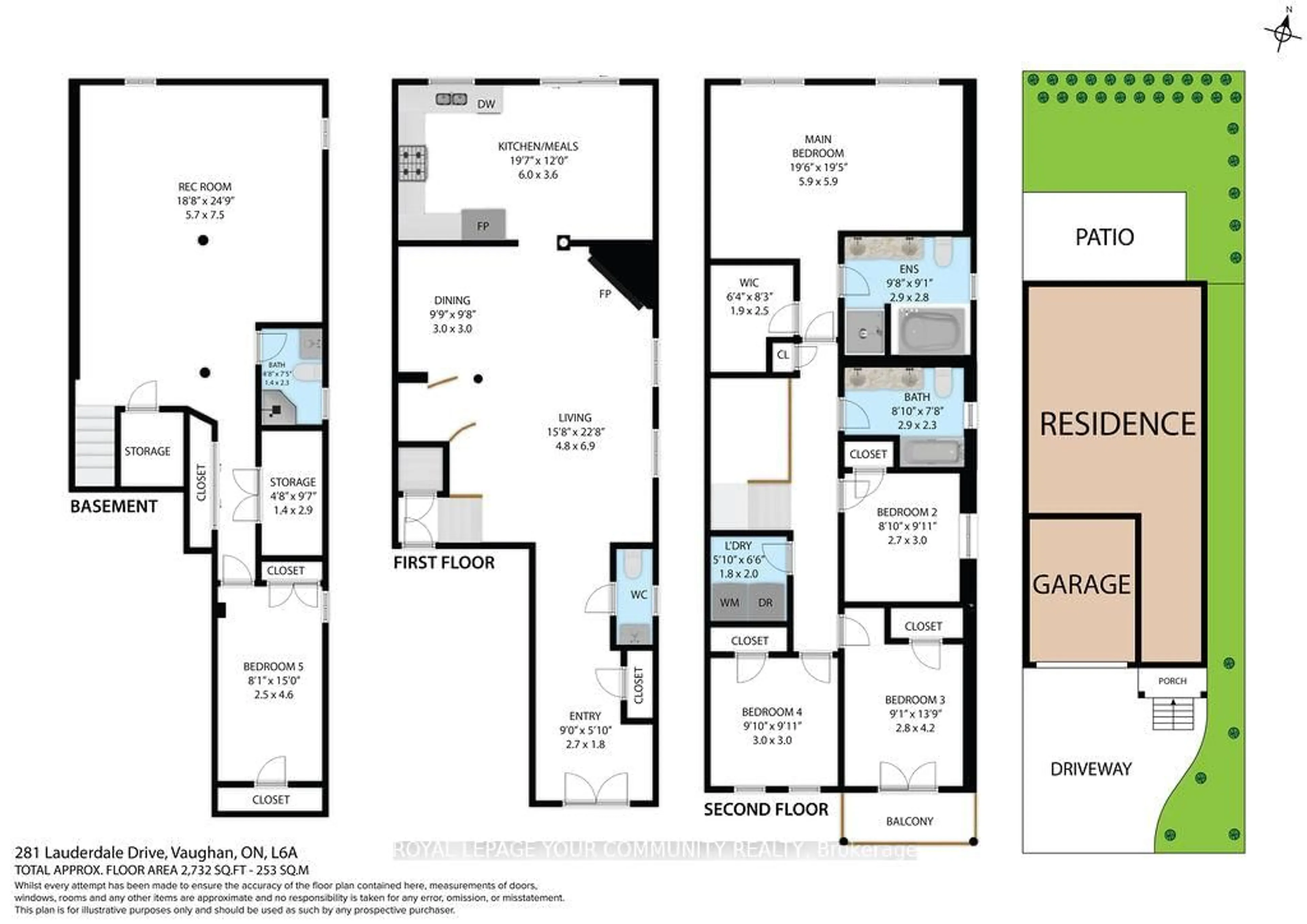 Floor plan for 281 Lauderdale Dr, Vaughan Ontario L6A 0N6