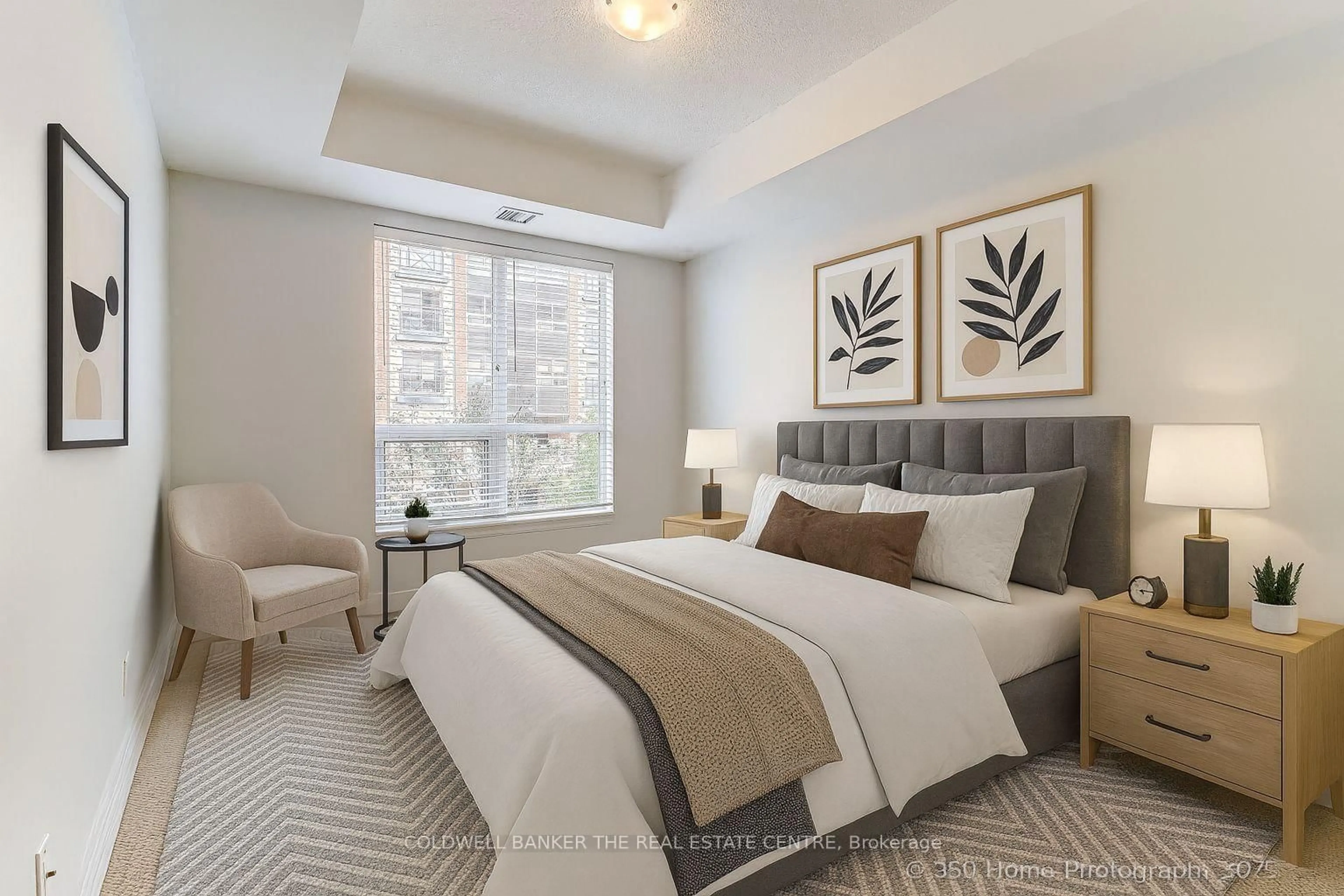 Bedroom with bed, carpet floor for 180 John West Way #220, Aurora Ontario L4G 0R3