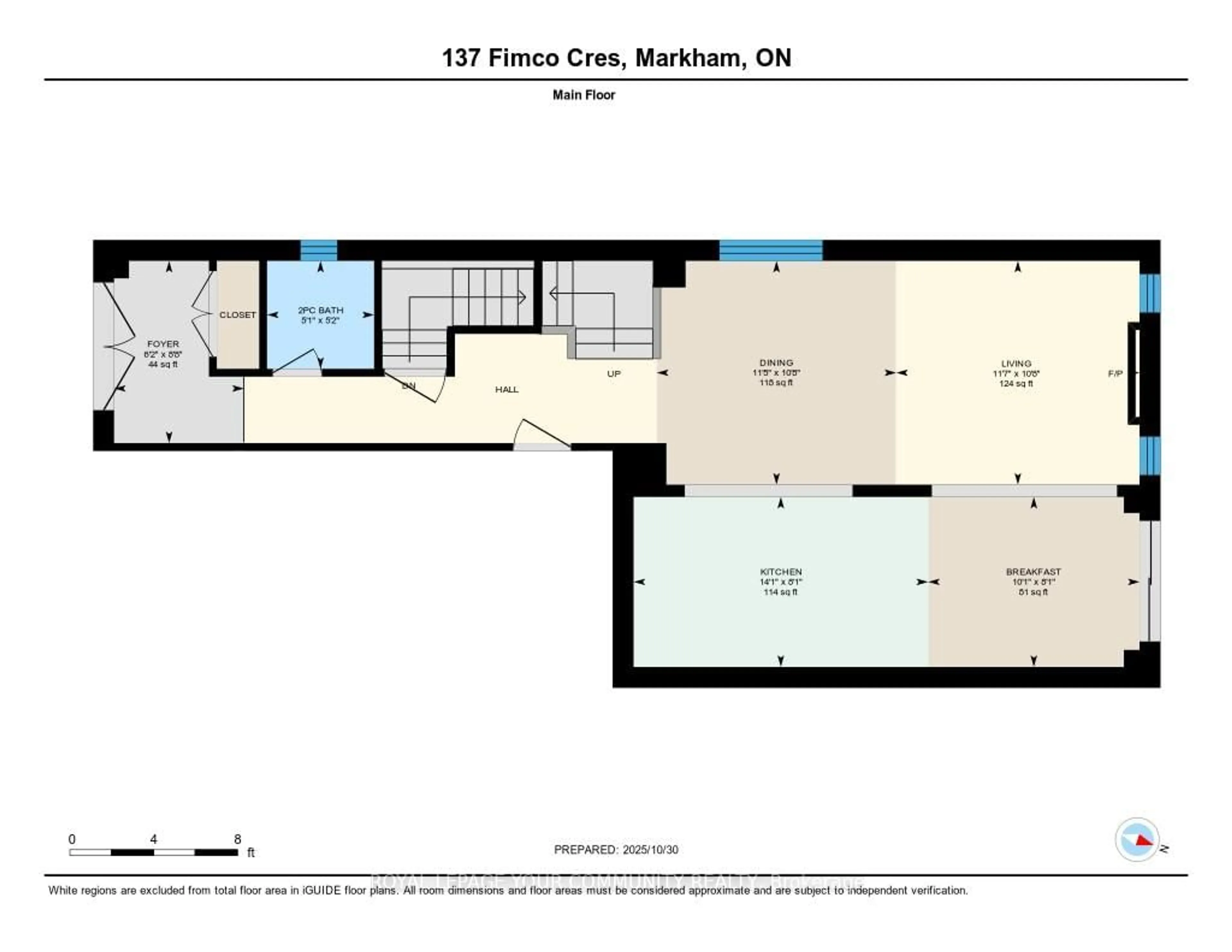 Floor plan for 137 Fimco Cres, Markham Ontario L6E 0R4