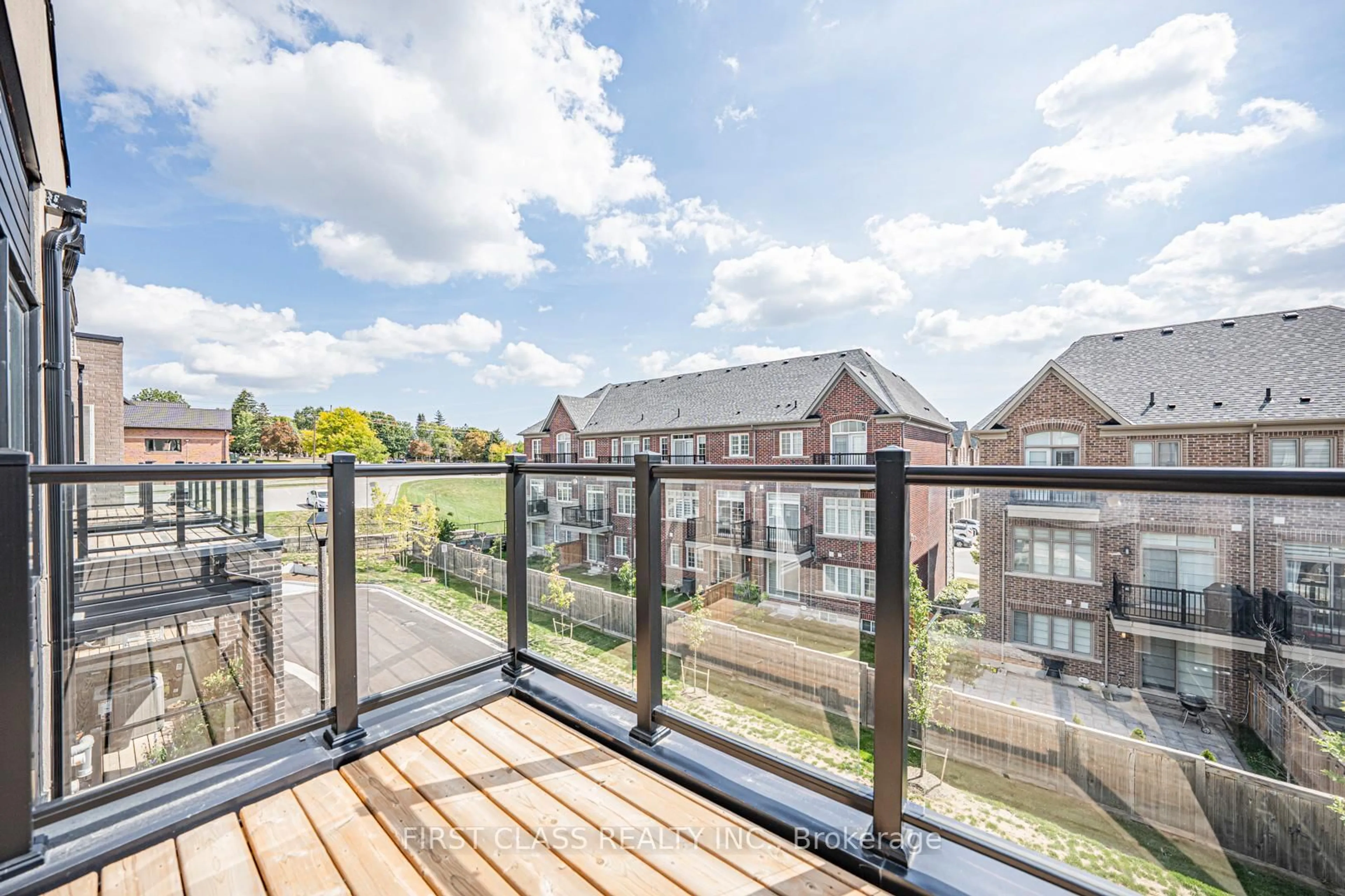 Balcony in the apartment, city buildings view from balcony for 40 Herman Gilroy Lane, Markham Ontario L6C 3L7
