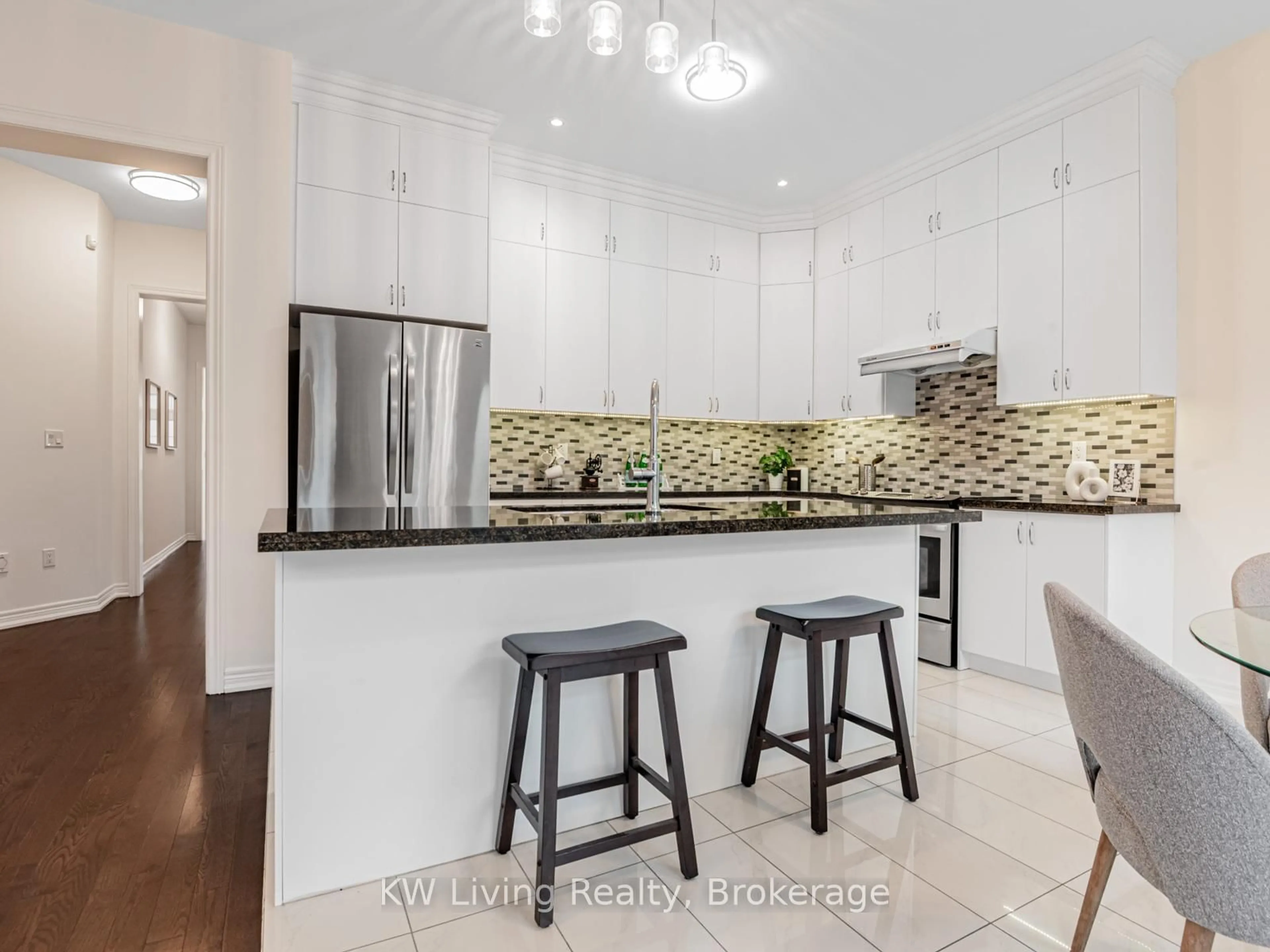 Contemporary kitchen, ceramic/tile floor for 37 Jeffrey Nihda Cres, Markham Ontario L6E 0K5