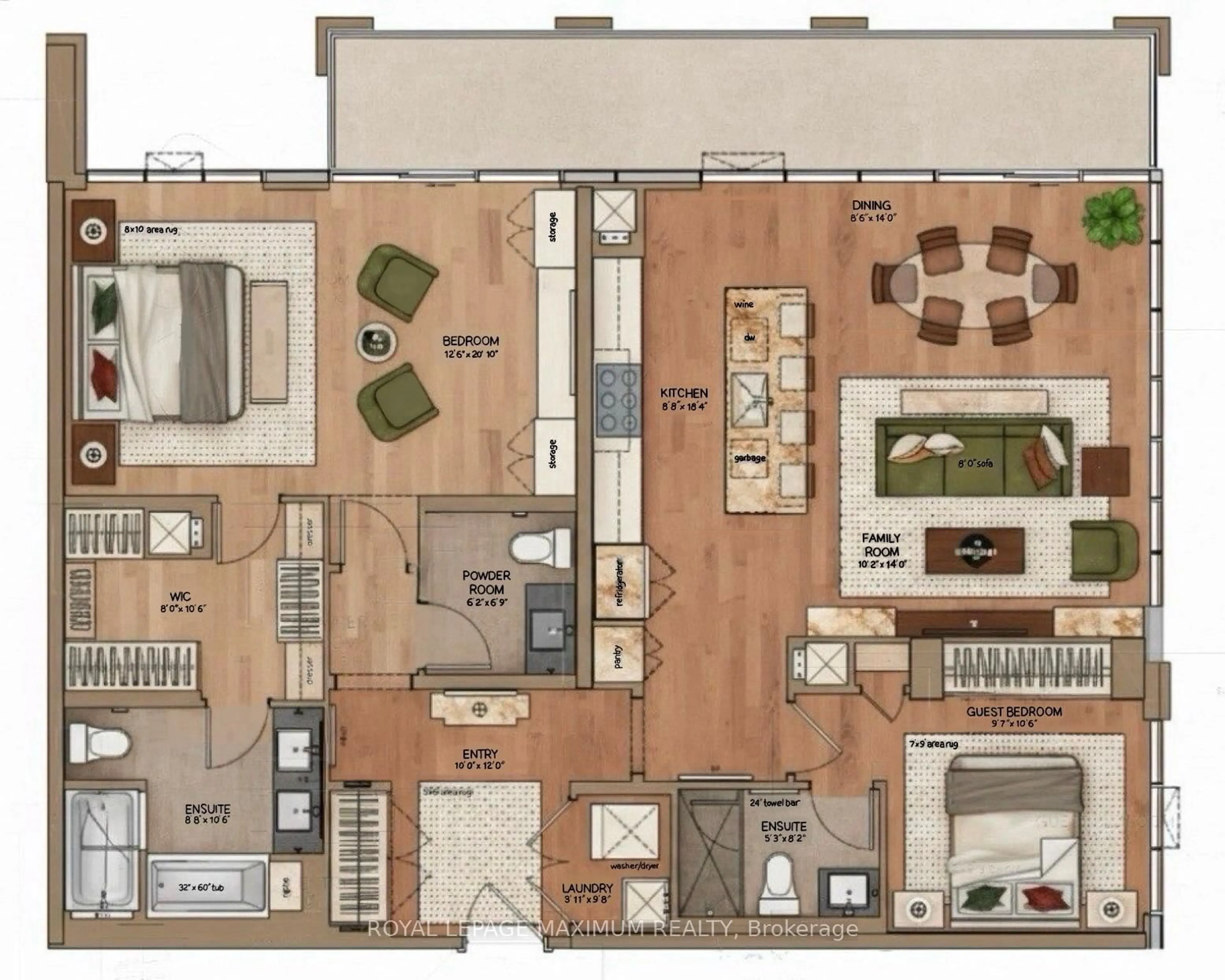 Floor plan for 9000 Jane St #PH 212, Vaughan Ontario L4K 2M9