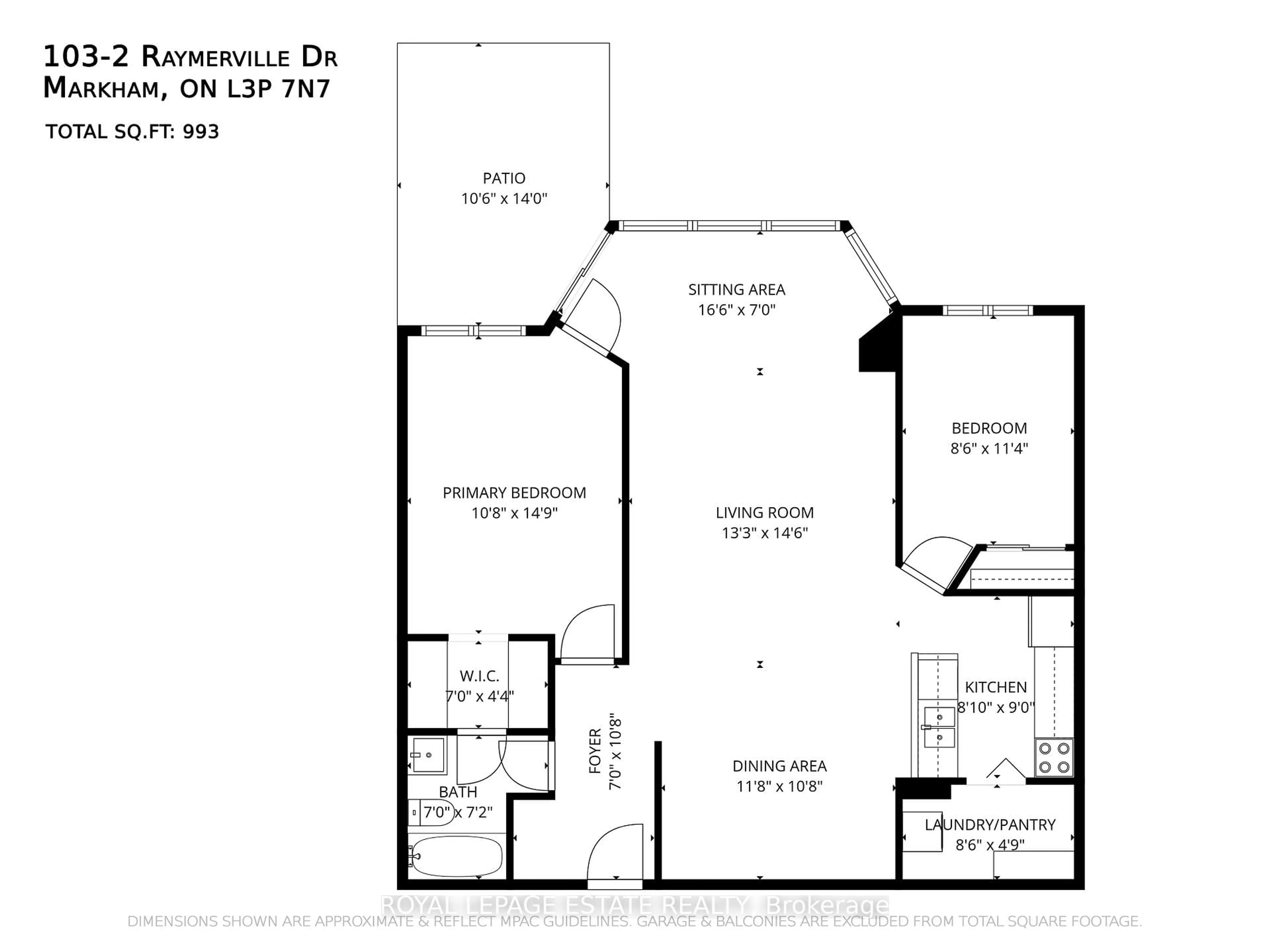 Floor plan for 2 Raymerville Dr #103, Markham Ontario L3P 7N7