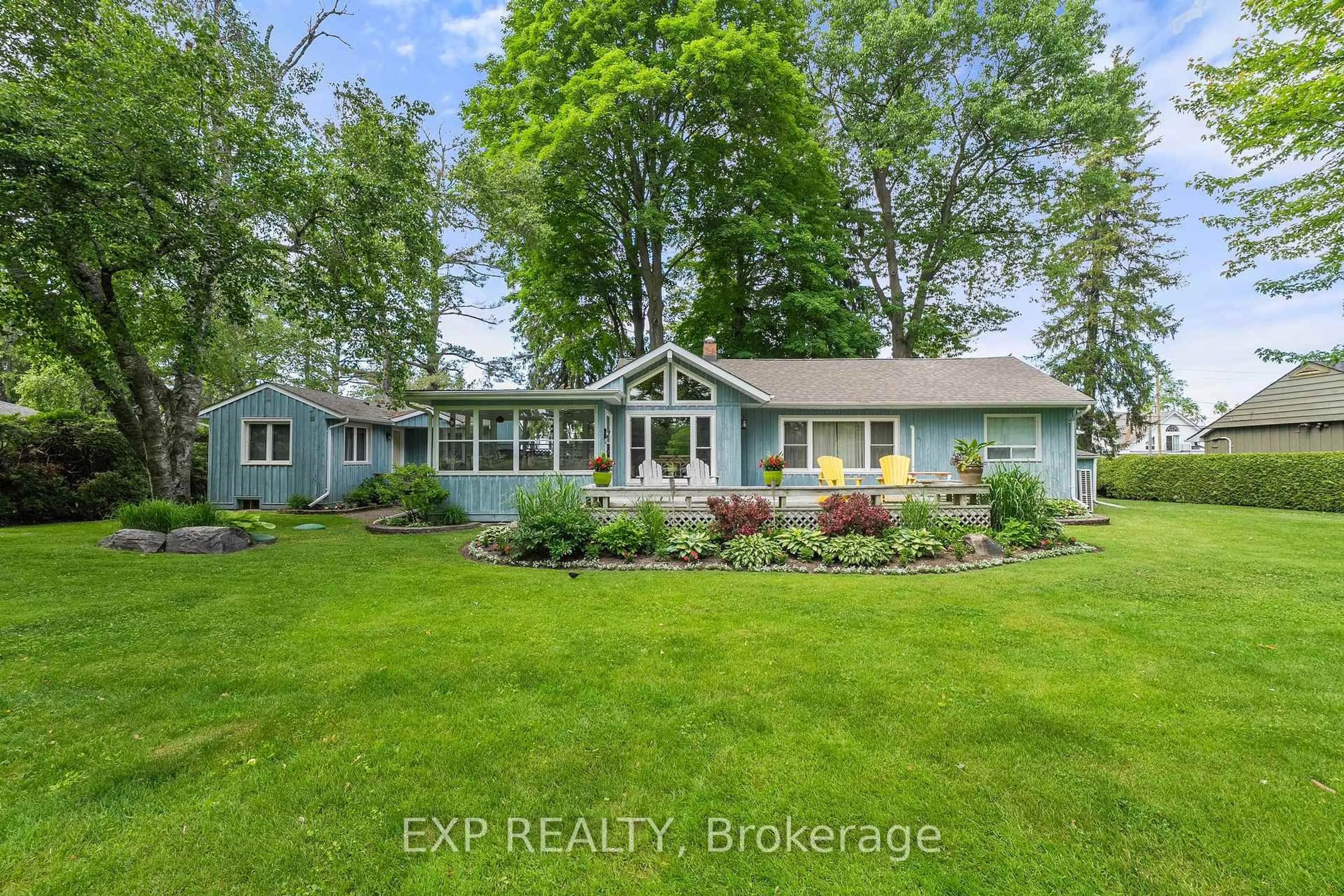 A pic from outside/outdoor area/front of a property/back of a property/a pic from drone, water/lake/river/ocean view for 101 Hedge Rd, Georgina Ontario L0E 1L0