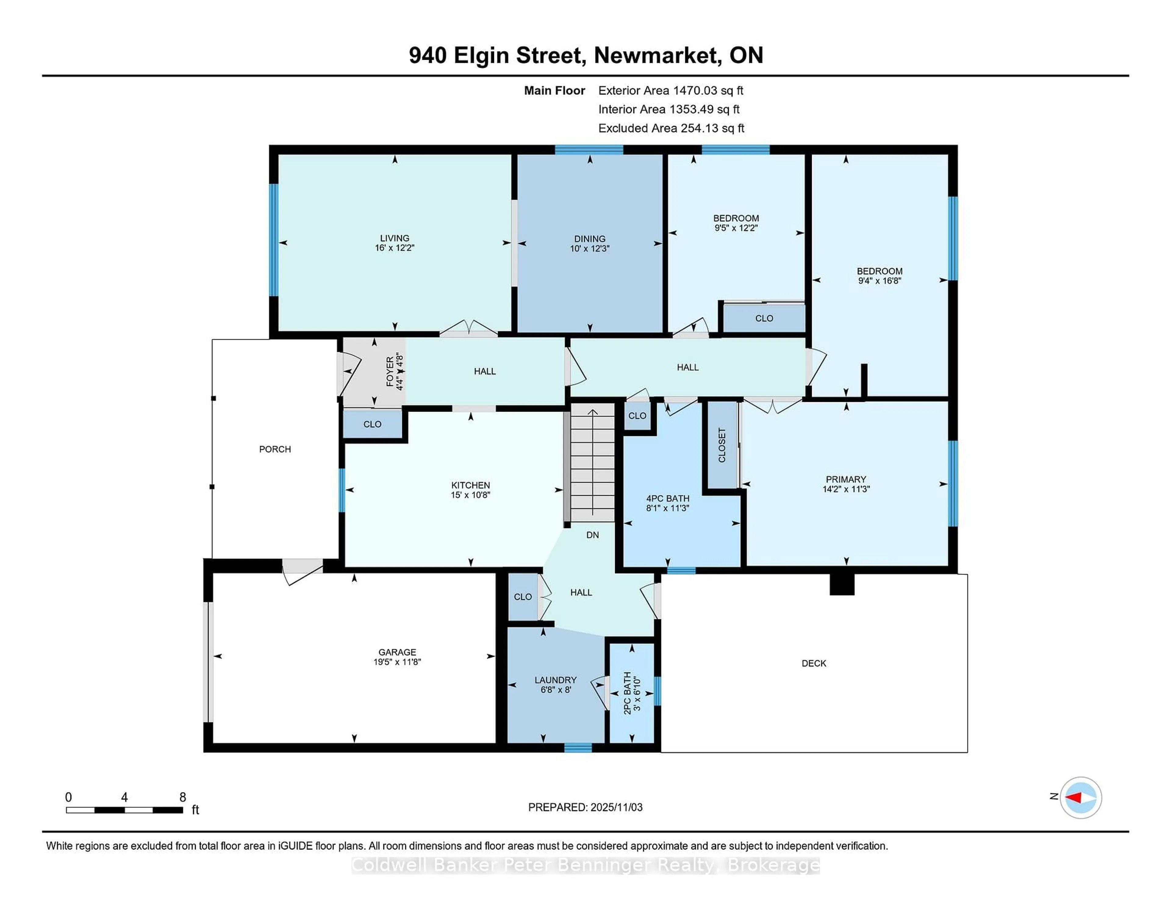 Floor plan for 940 Elgin St, Newmarket Ontario L3Y 3C1