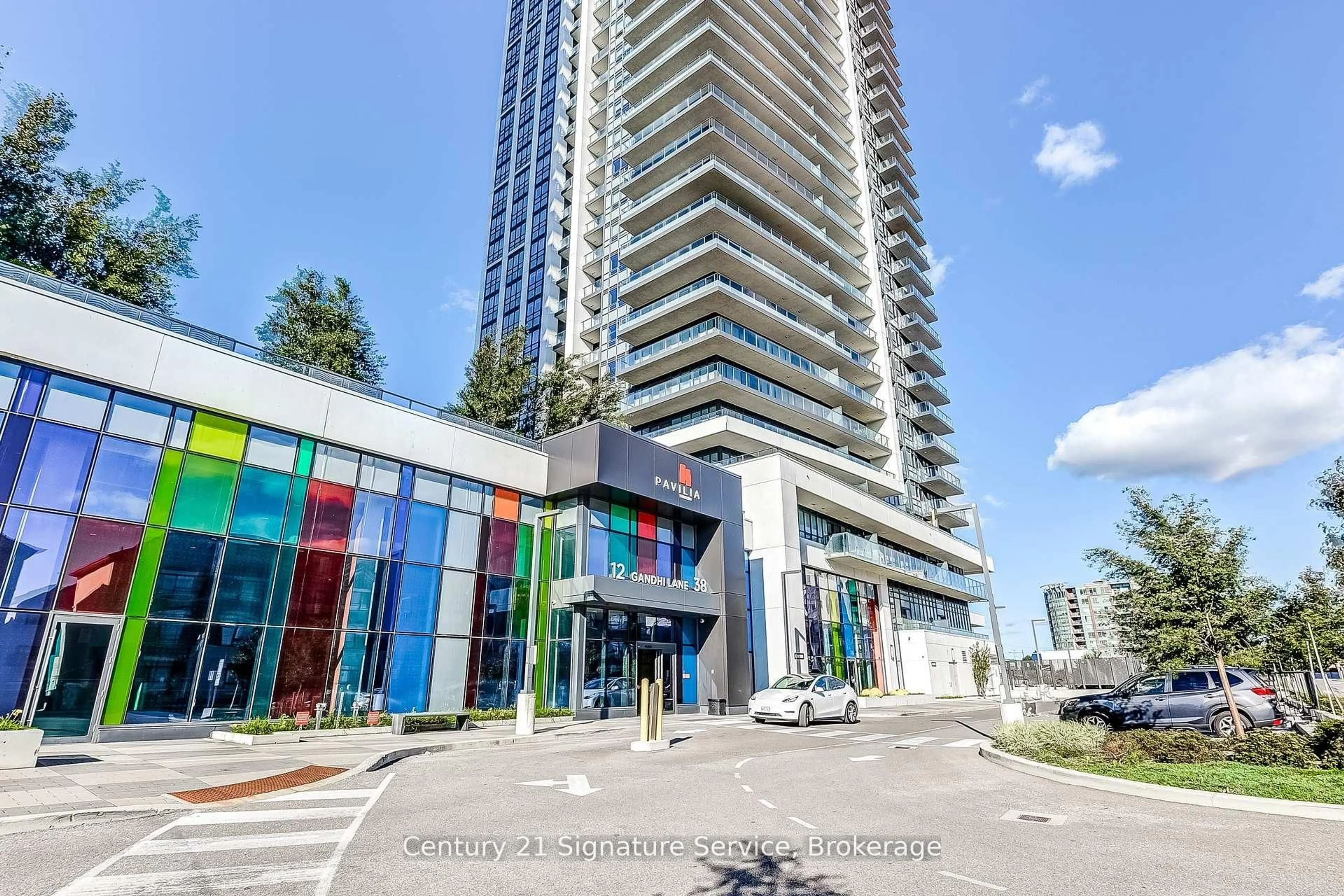 A pic from outside/outdoor area/front of a property/back of a property/a pic from drone, unknown for 38 Gandhi Lane #201, Markham Ontario L3T 0G9