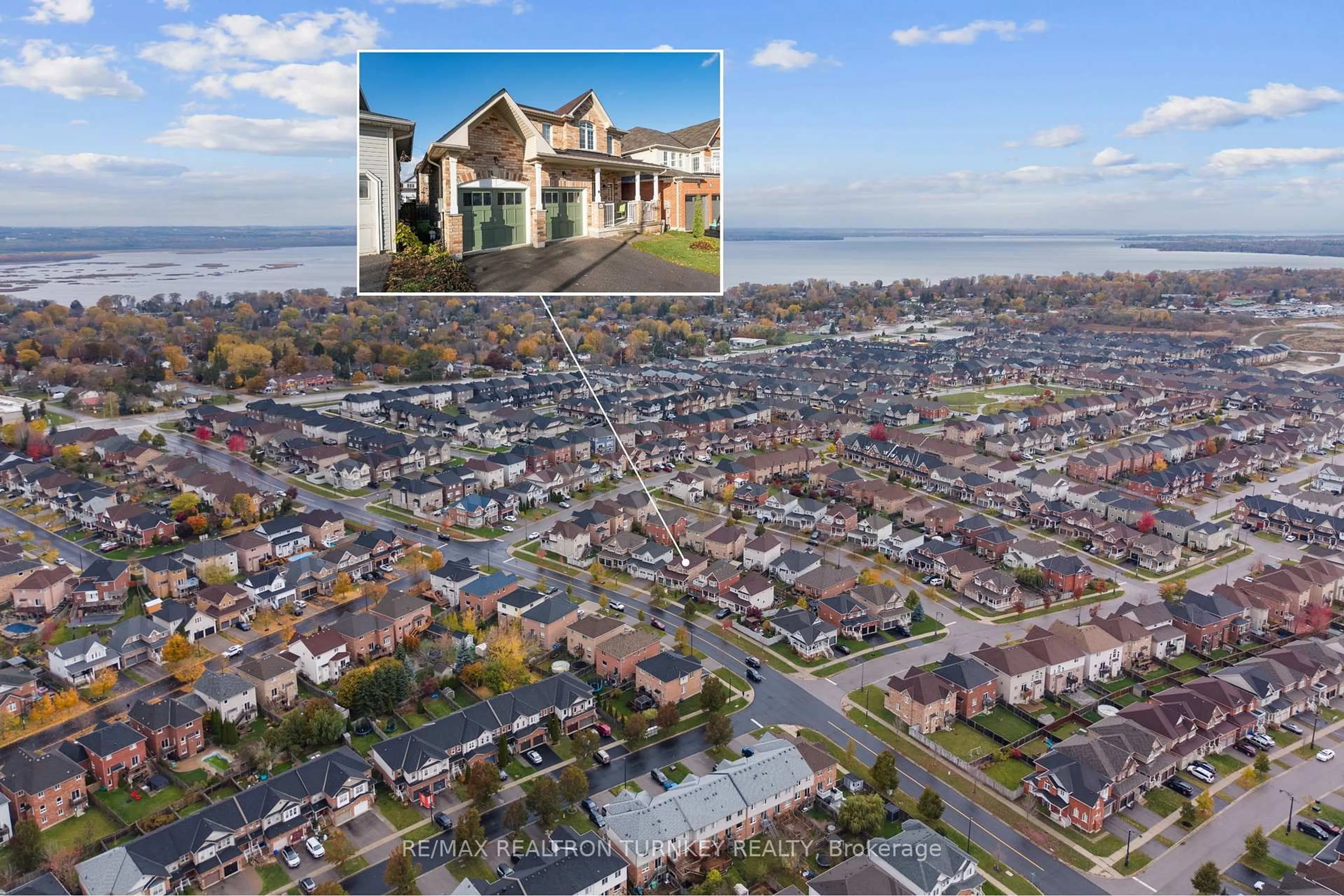 A pic from outside/outdoor area/front of a property/back of a property/a pic from drone, unknown for 44 Joe Dales Dr, Georgina Ontario L4P 0C4