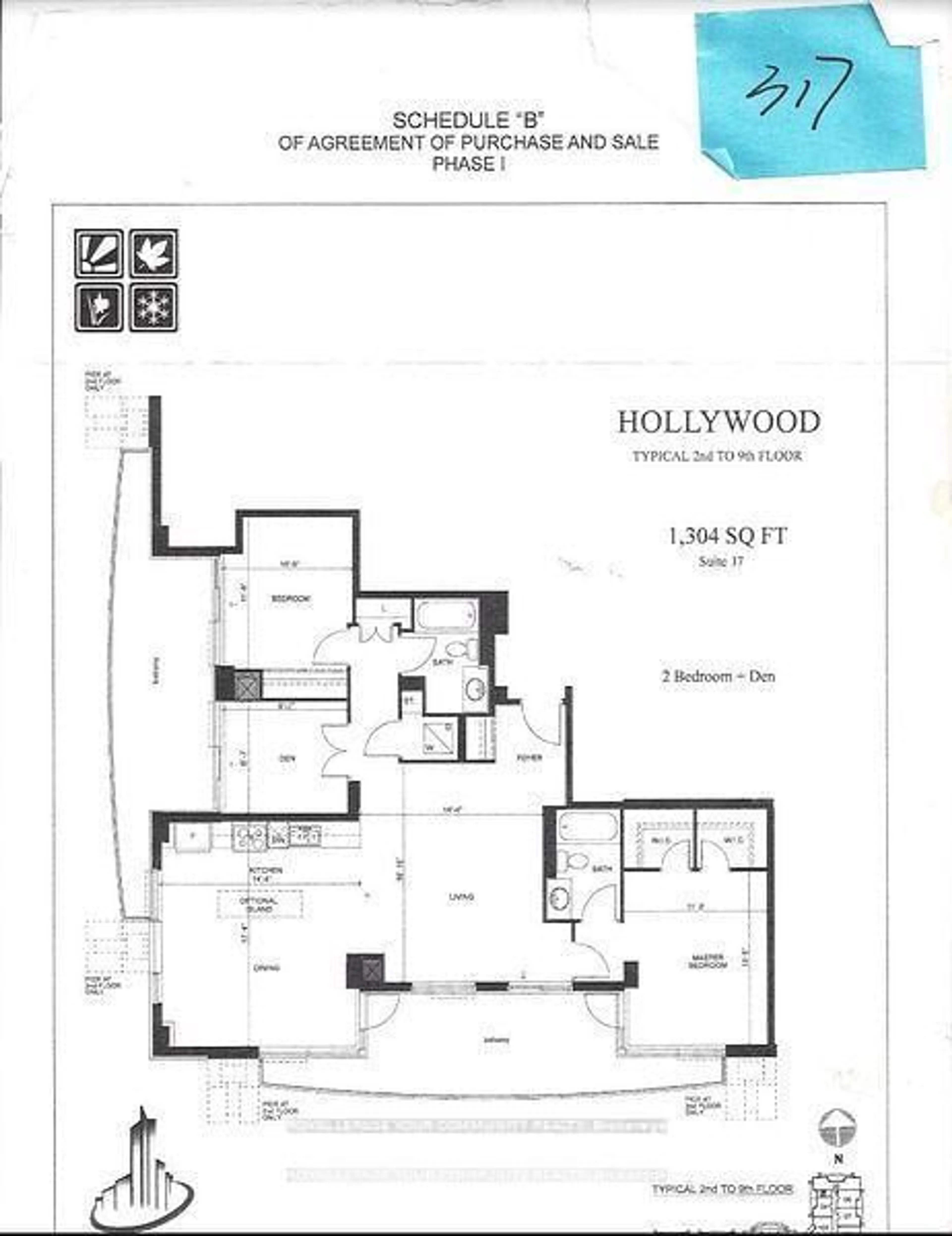 Floor plan for 75 Norman Bethune Ave #317, Richmond Hill Ontario L4B 0B6