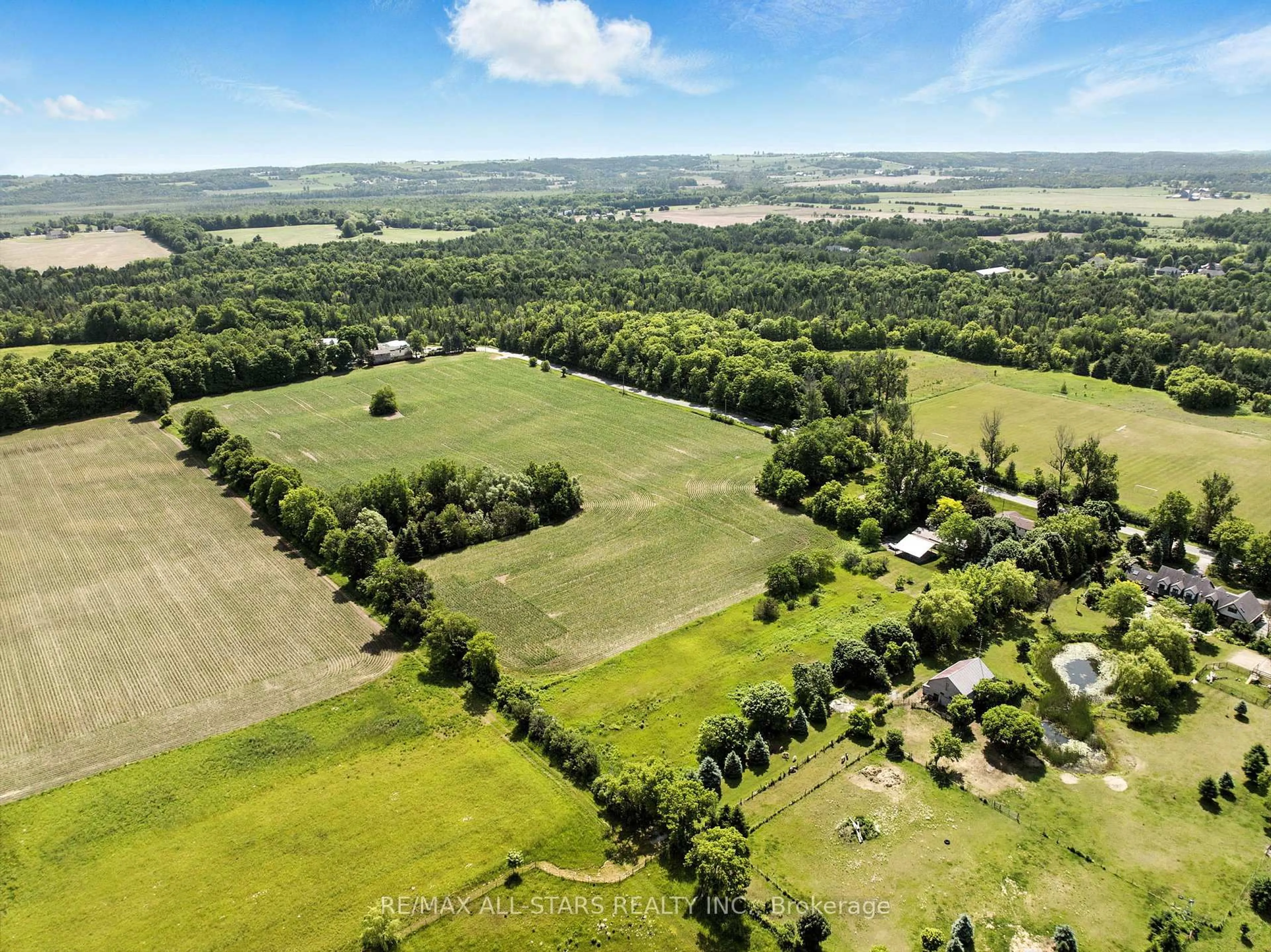 A pic from outside/outdoor area/front of a property/back of a property/a pic from drone, forest/trees view for 740 Ball Rd, Uxbridge Ontario L9P 1M6