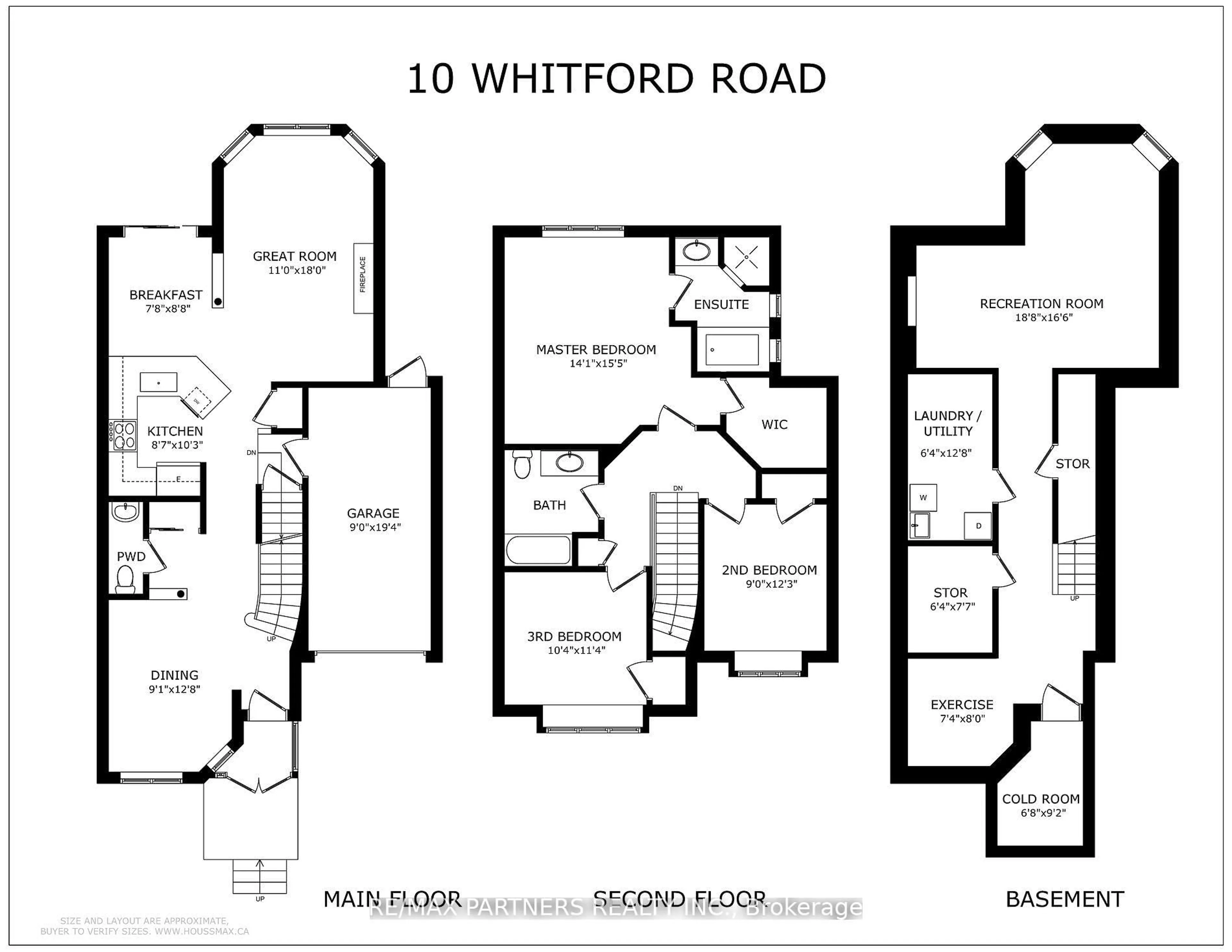 Floor plan for 10 Whitford Rd, Markham Ontario L6C 2J3