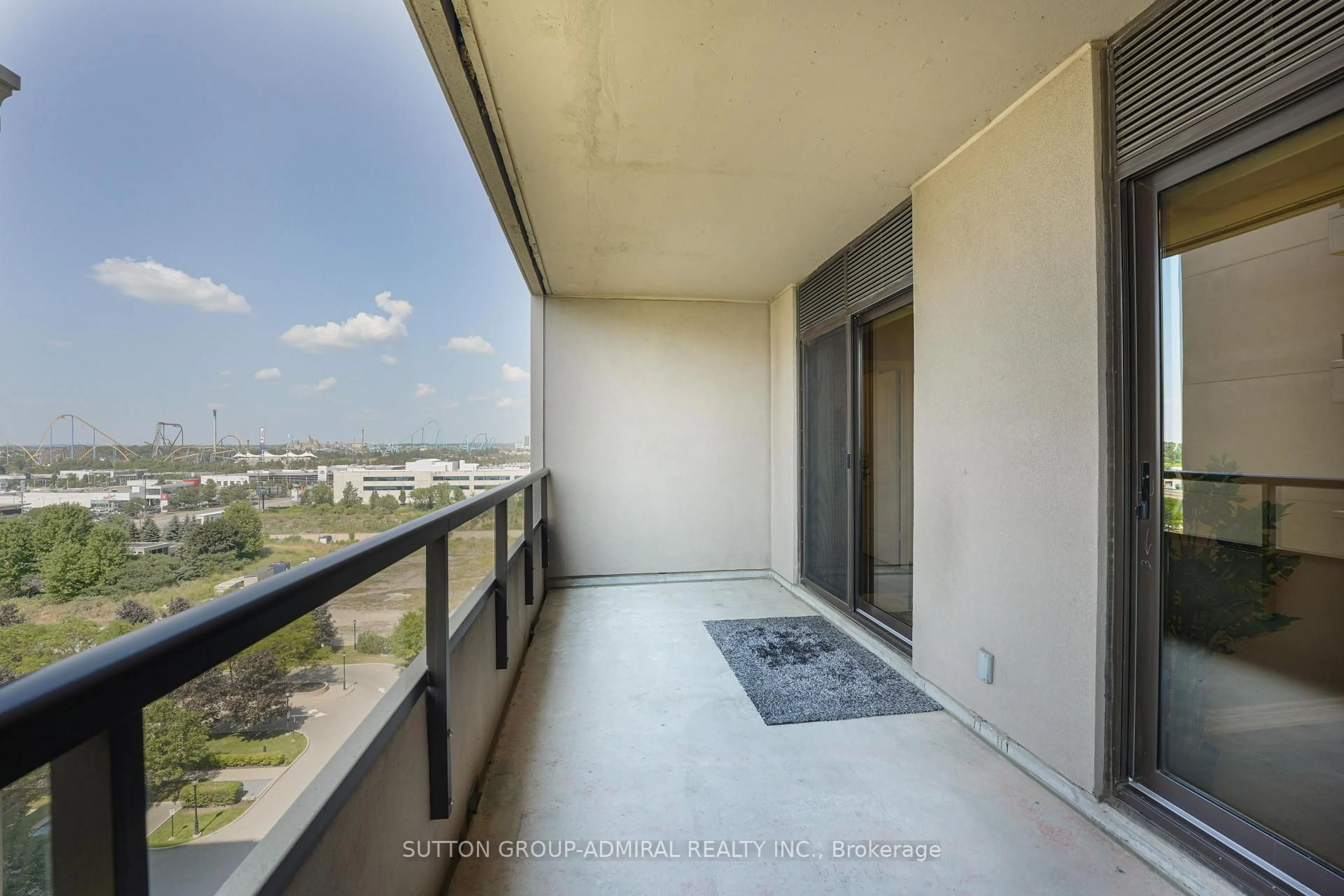 Balcony in the apartment, city buildings view from balcony for 9255 Jane St #1016, Vaughan Ontario L6A 0K1