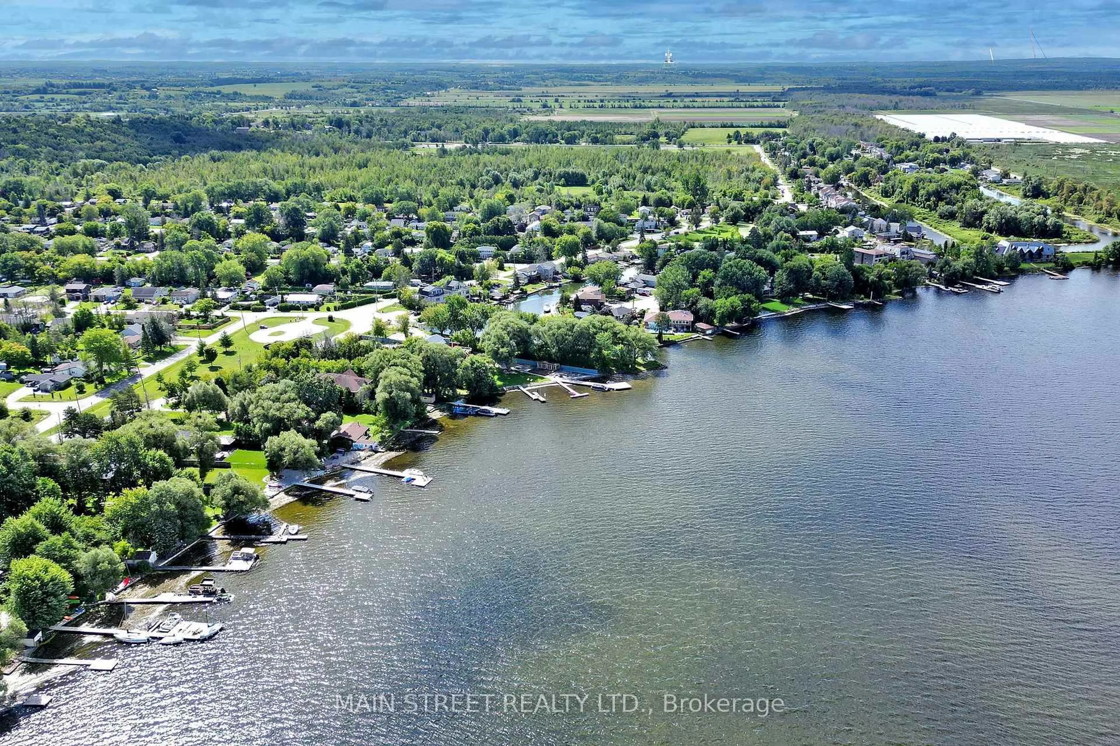 A pic from outside/outdoor area/front of a property/back of a property/a pic from drone, water/lake/river/ocean view for 350 Miami Dr, Georgina Ontario L4P 2Z7