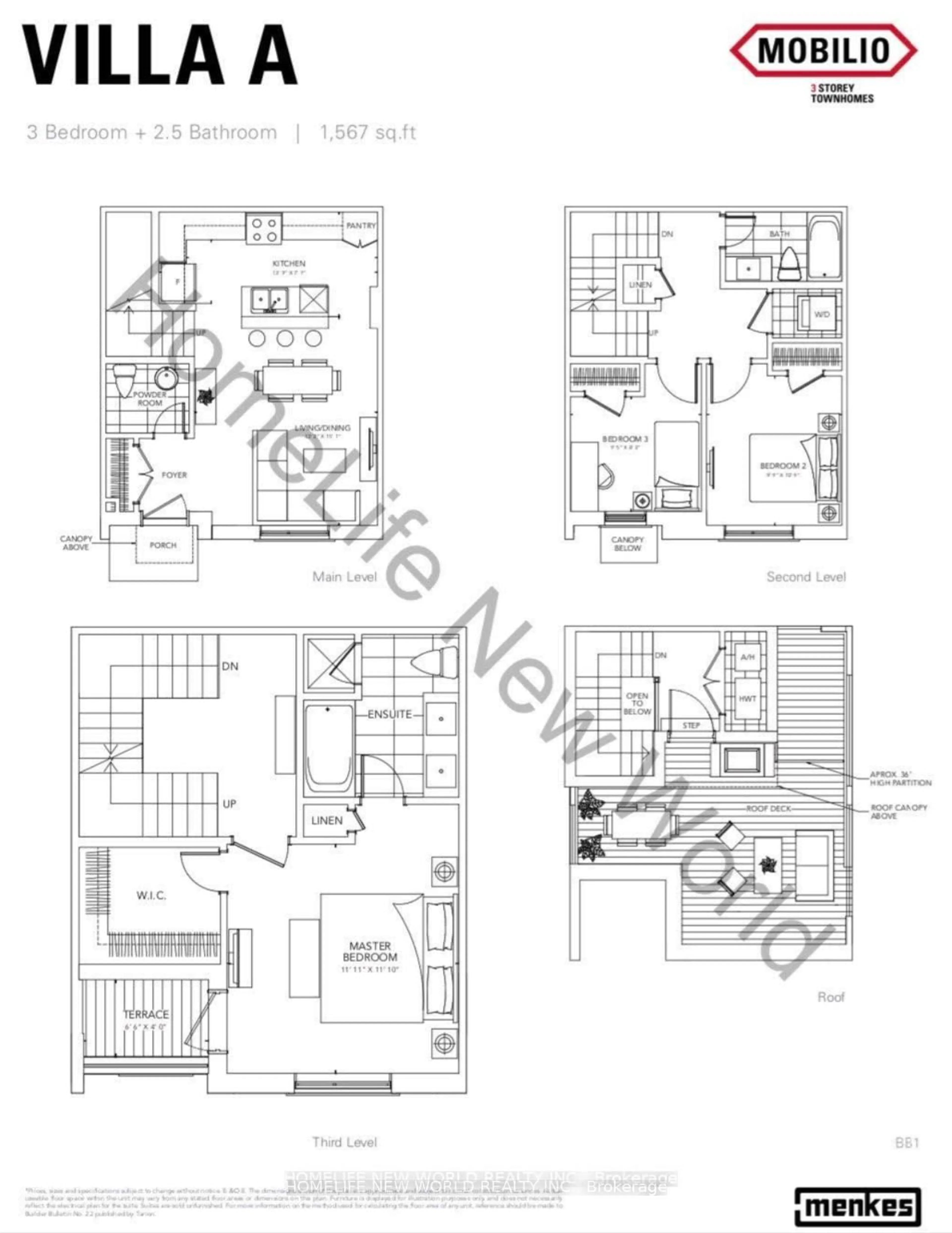 Floor plan for 30 Almond Blossom Mews #112, Vaughan Ontario L4K 0N6