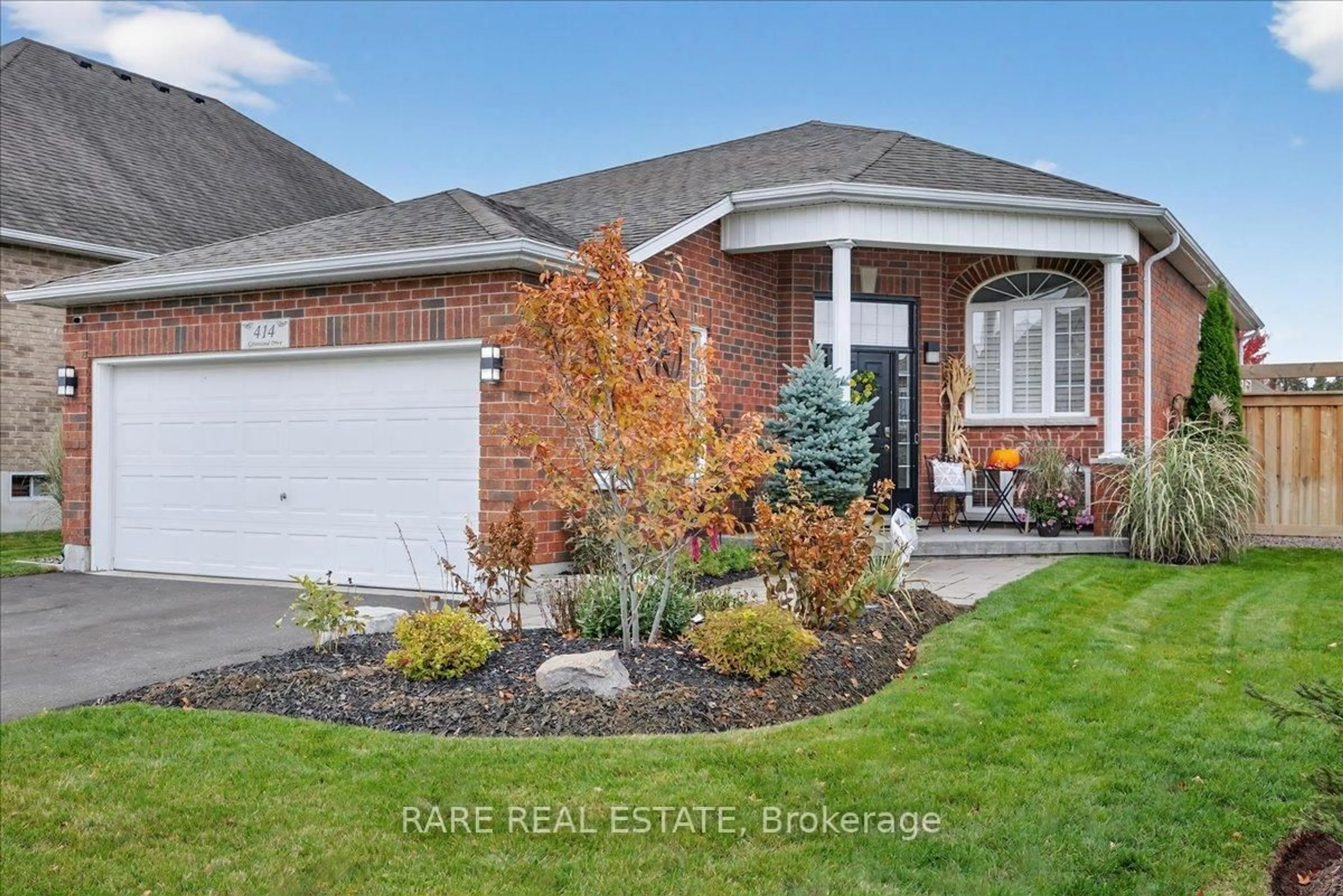 Home with brick exterior material, street for 414 Greenwood Dr, Essa Ontario L3W 0P7