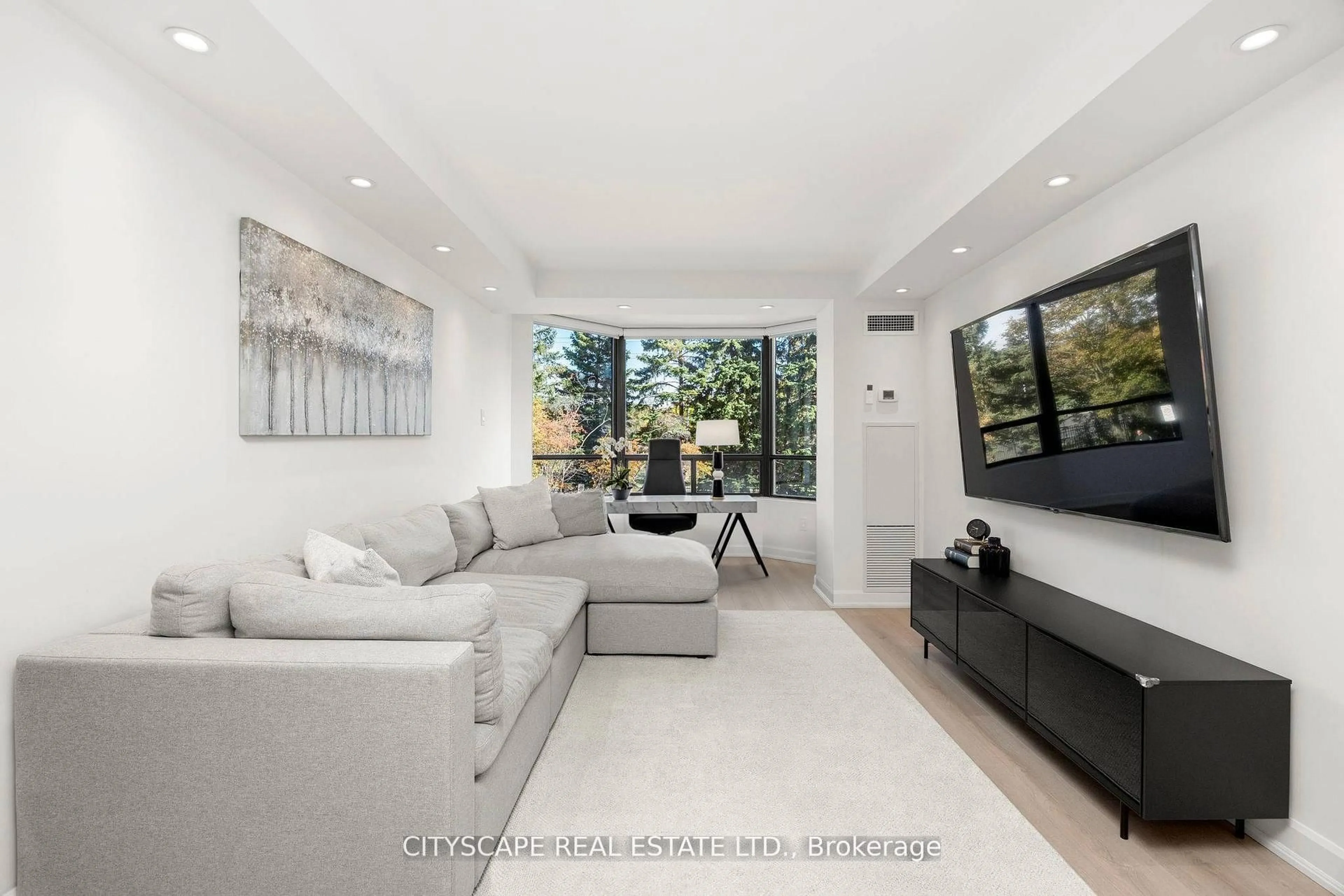 Living room with furniture, ceramic/tile floor for 7460 Bathurst St #209, Vaughan Ontario L4J 7K9