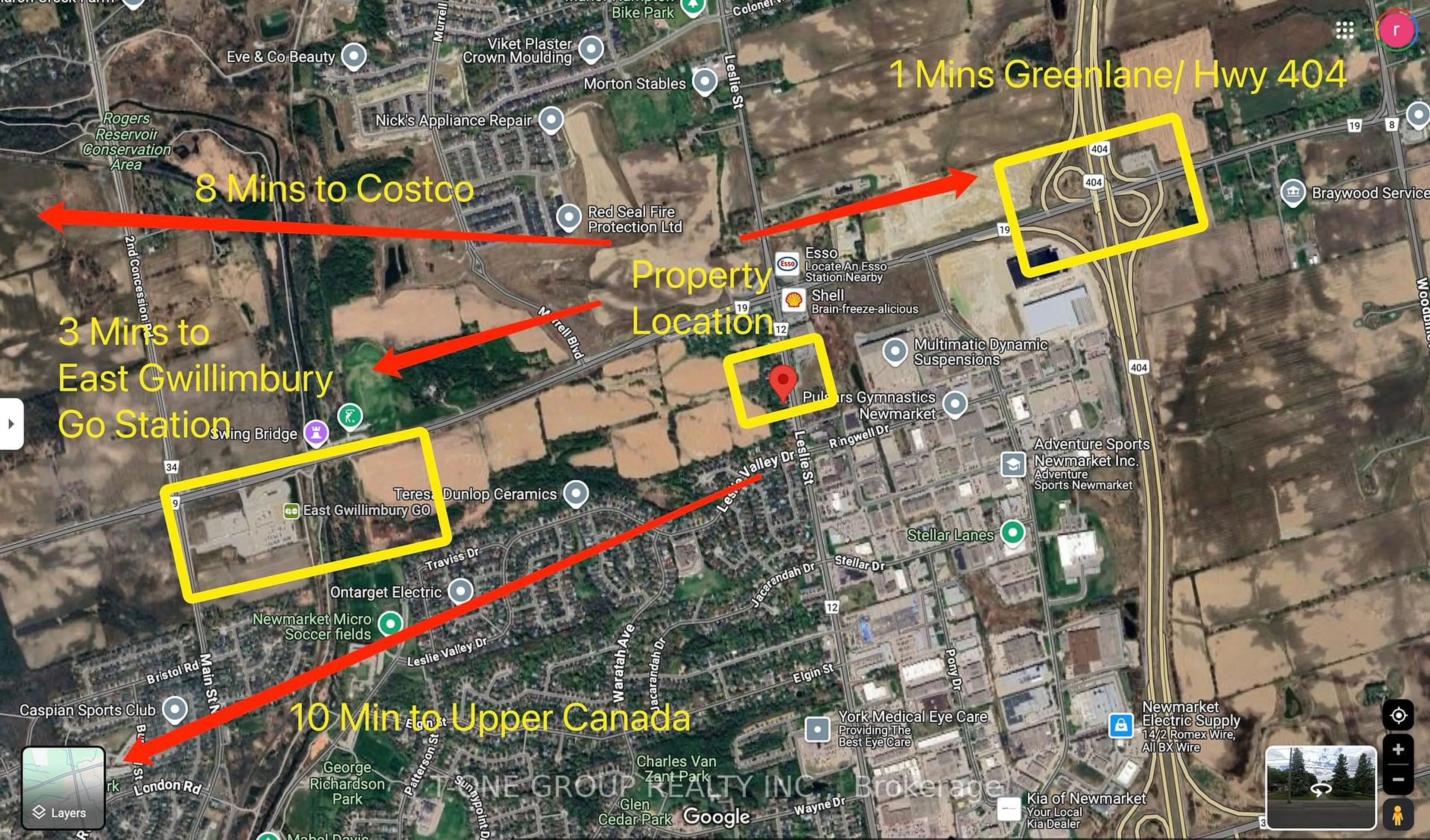 Picture of a map for 18160 Leslie St, East Gwillimbury Ontario L9N 0M5