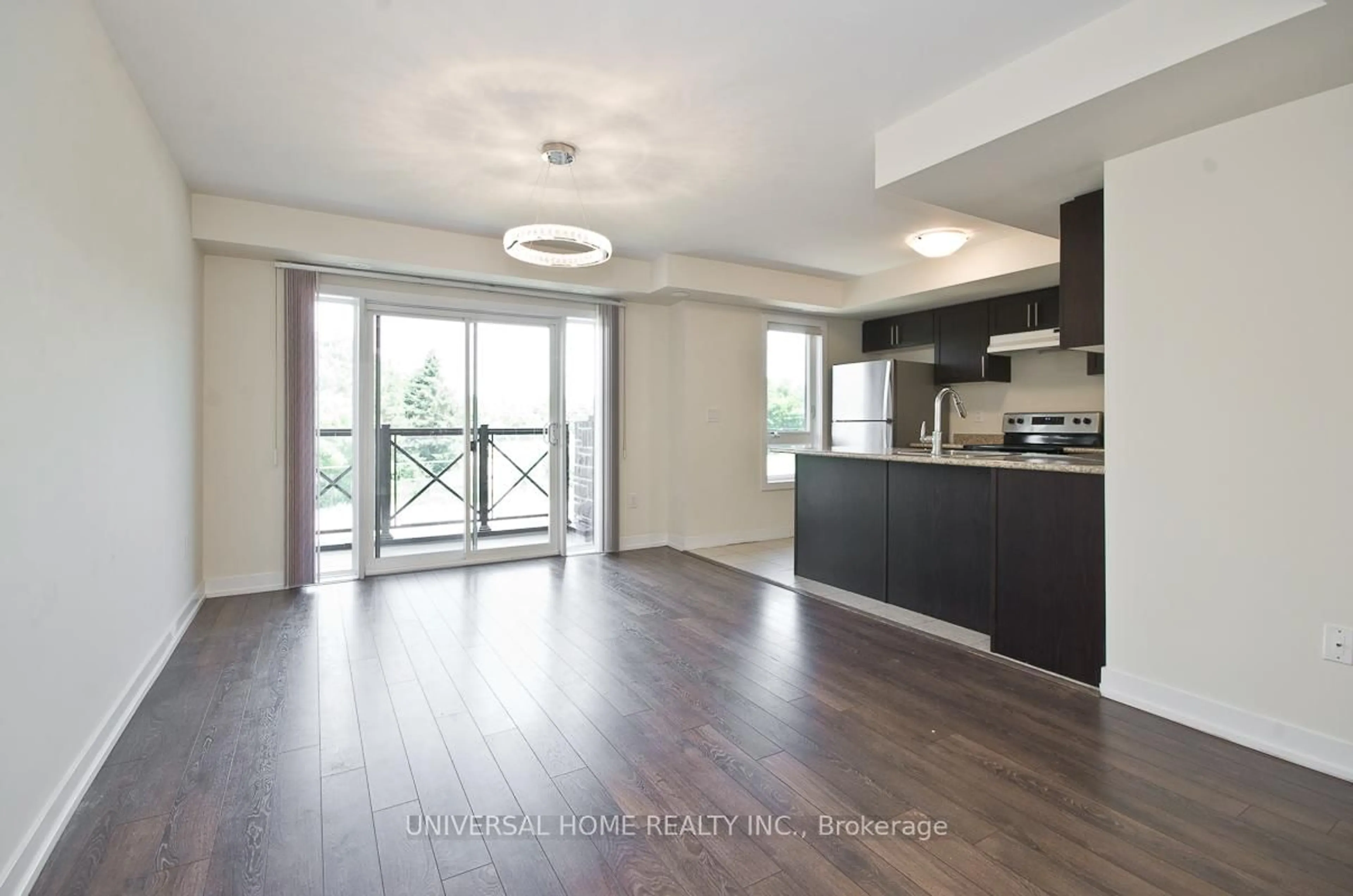 Open concept kitchen, wood/laminate floor for 10 Westmeath Lane #2227, Markham Ontario L6B 1N5
