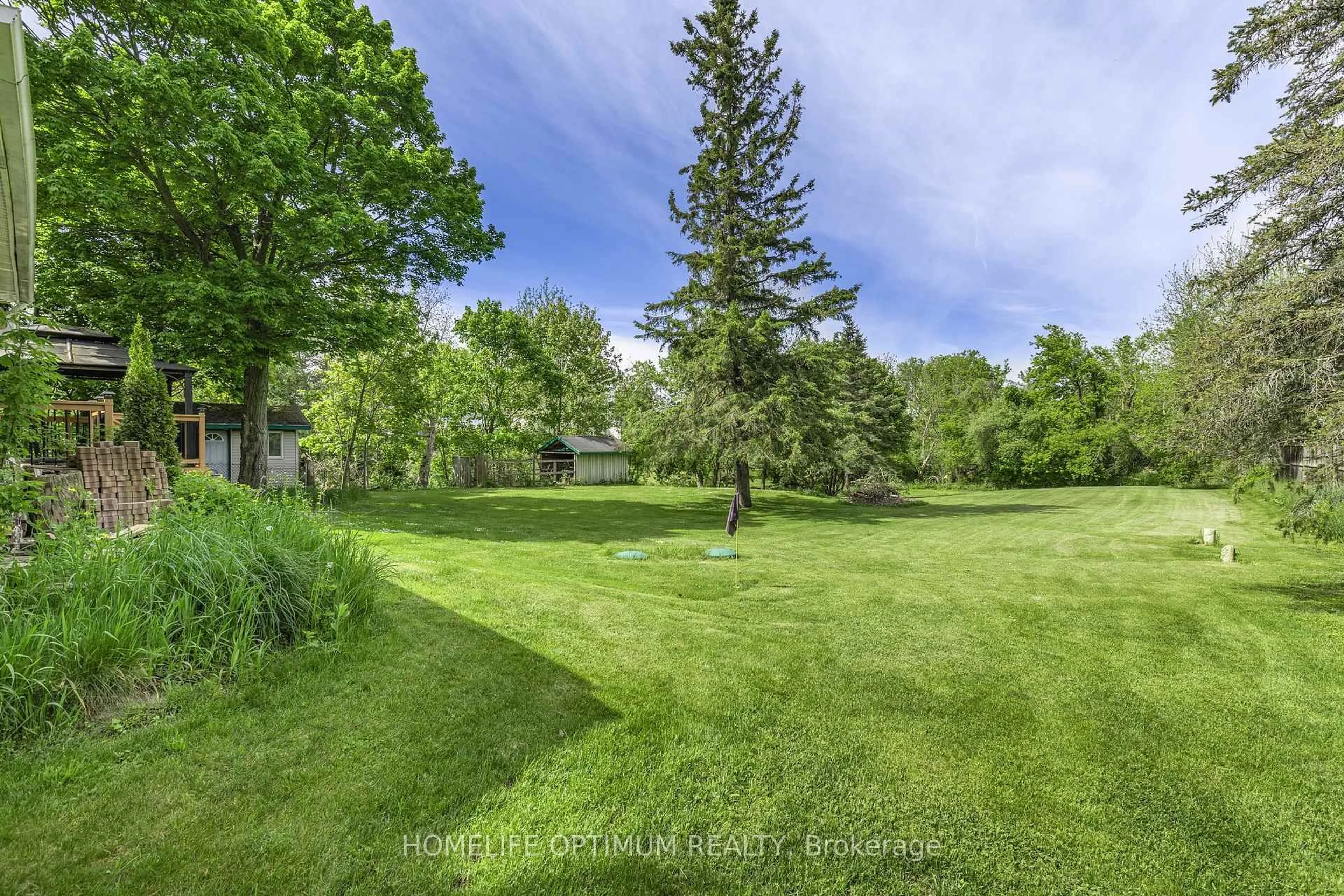 A pic from outside/outdoor area/front of a property/back of a property/a pic from drone, forest/trees view for 209 Barrie St, Essa Ontario L0L 2N0