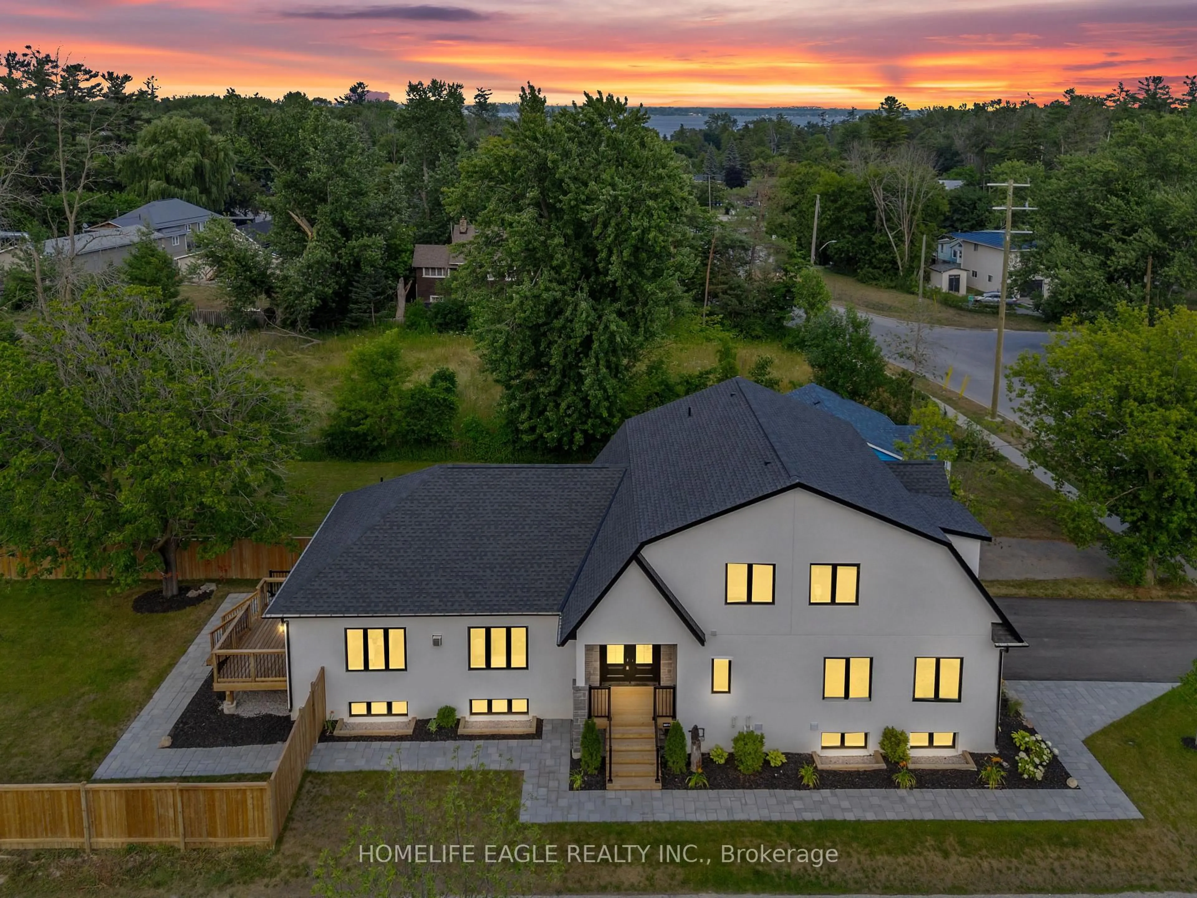 A pic from outside/outdoor area/front of a property/back of a property/a pic from drone, mountain view for 1242 Killarney Beach Rd, Innisfil Ontario L0L 1W0
