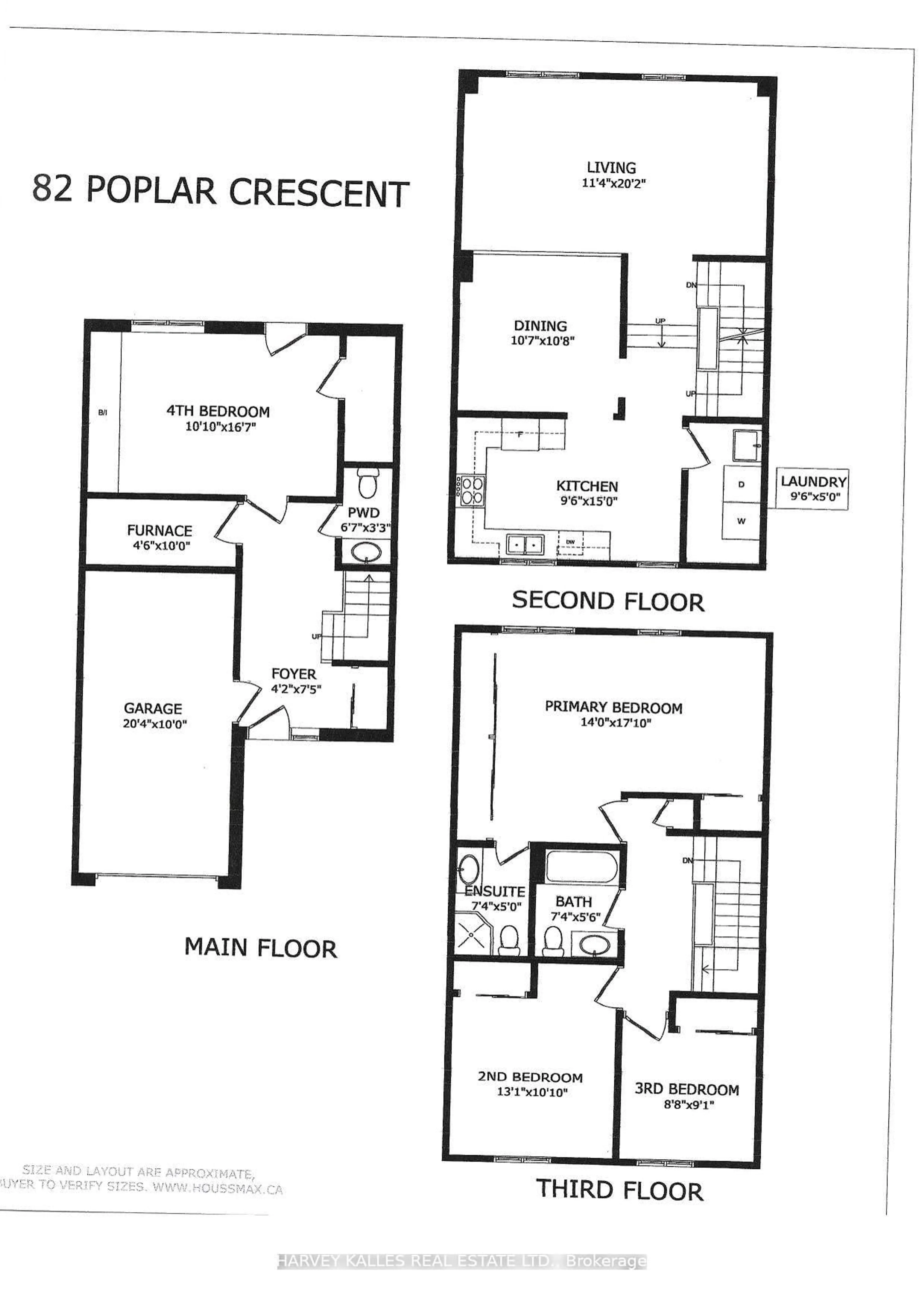 Floor plan for 82 Poplar Cres, Aurora Ontario L4G 3L3