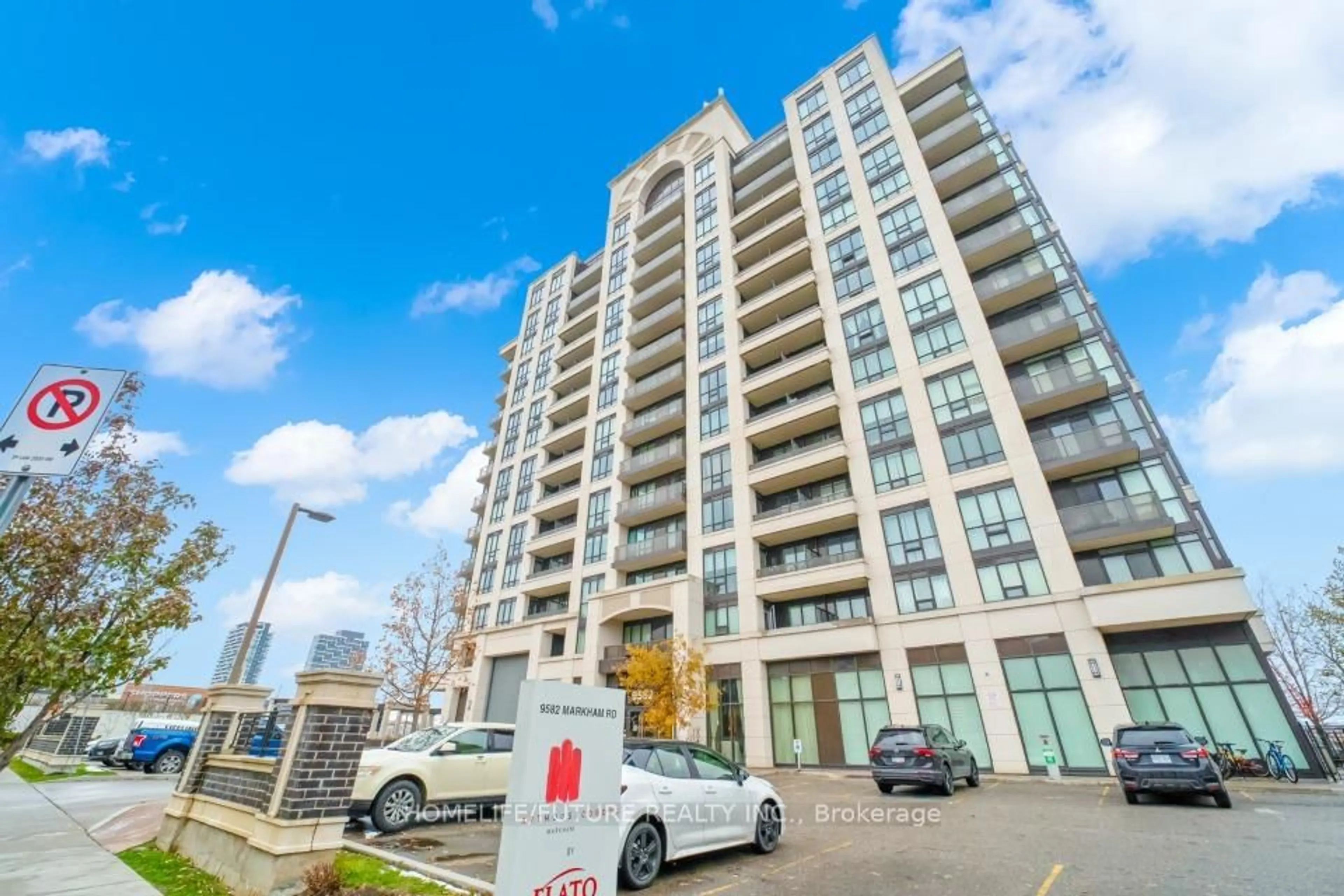 A pic from outside/outdoor area/front of a property/back of a property/a pic from drone, street for 9582 Markham Rd #908, Markham Ontario L6E 0T4