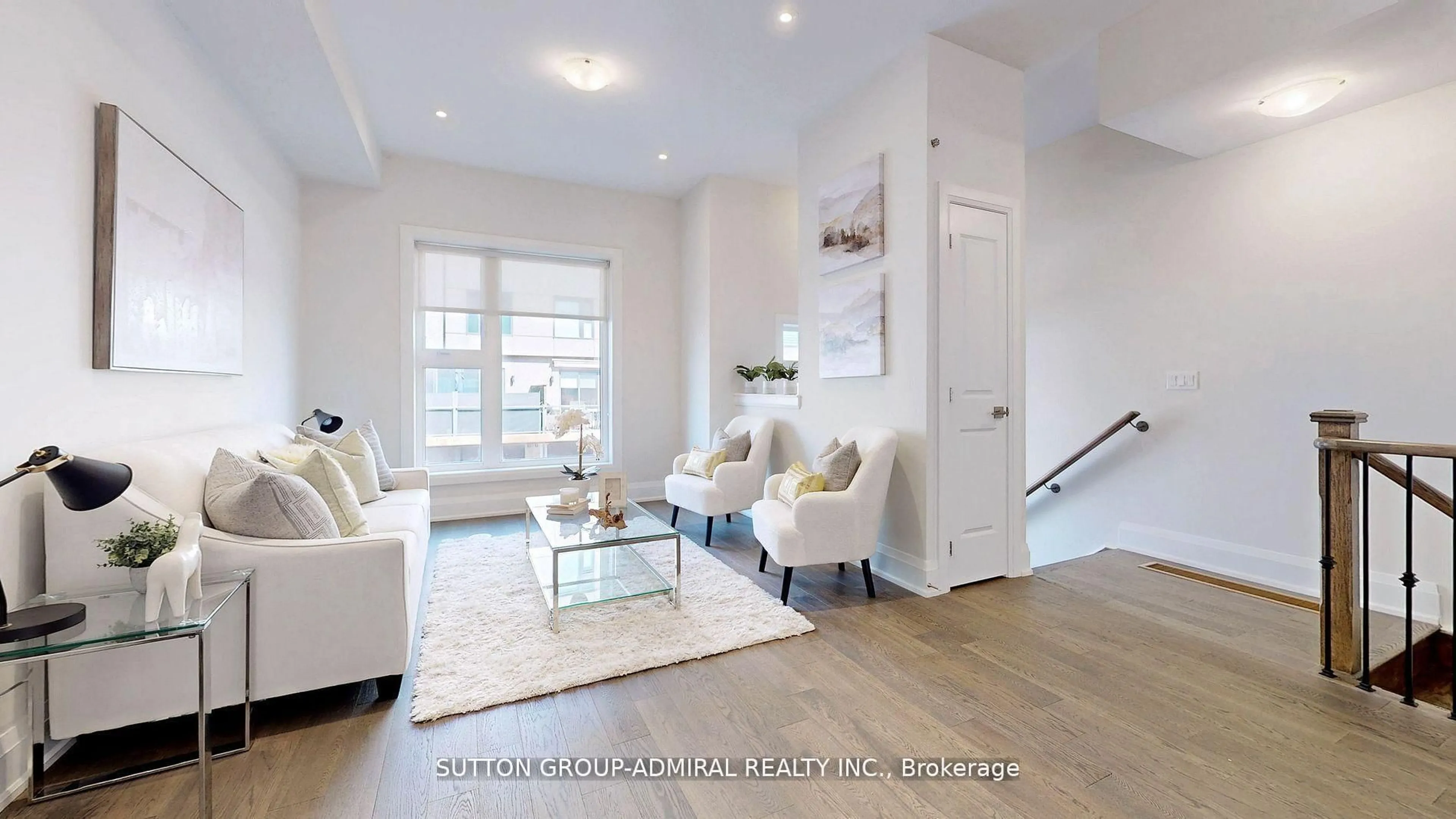 Living room with furniture, wood/laminate floor for 247 Smallwood Circ, Vaughan Ontario L4J 0K8