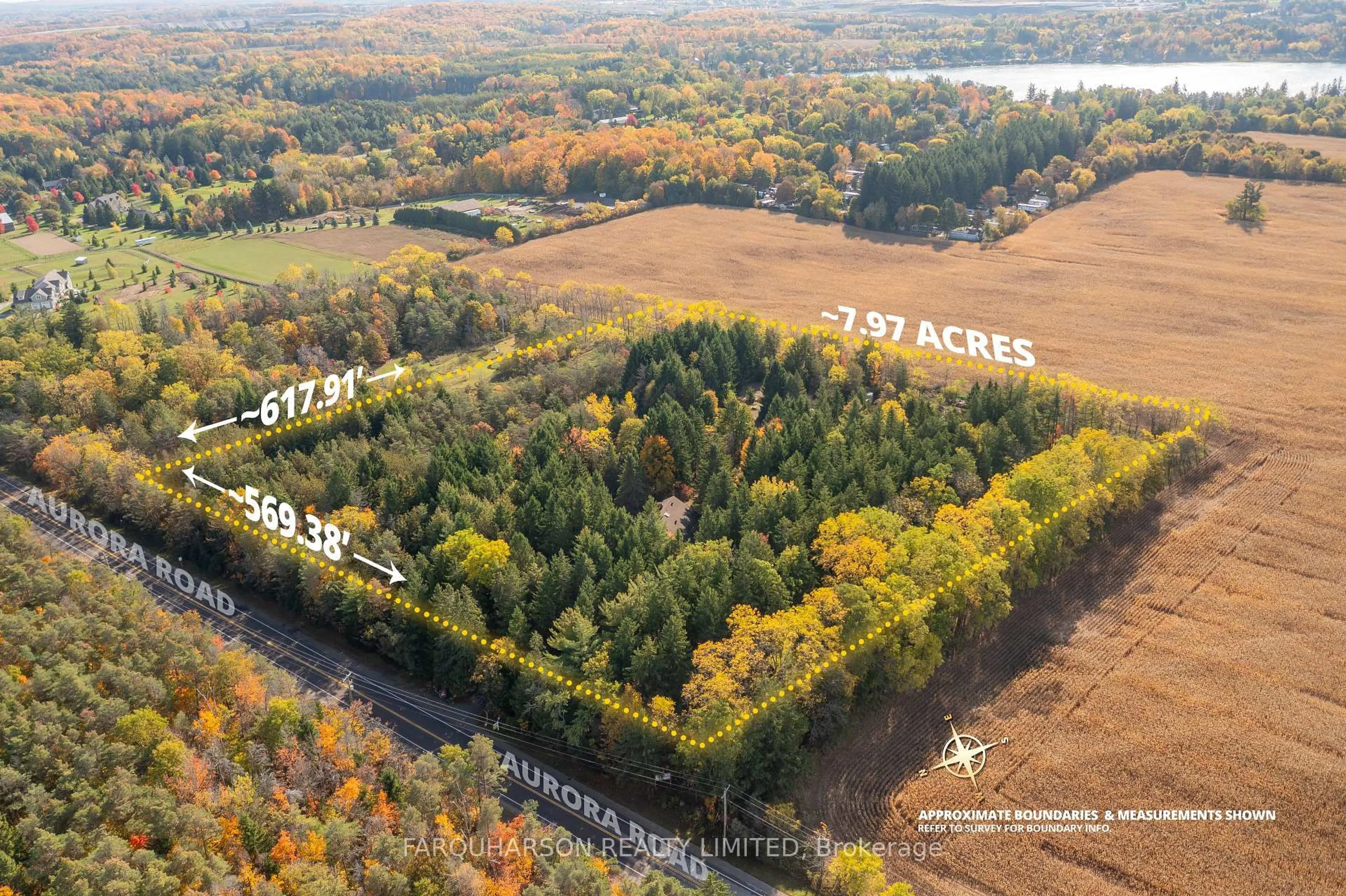 A pic from outside/outdoor area/front of a property/back of a property/a pic from drone, forest/trees view for 5779 Aurora Rd, Whitchurch-Stouffville Ontario L4A 7X4