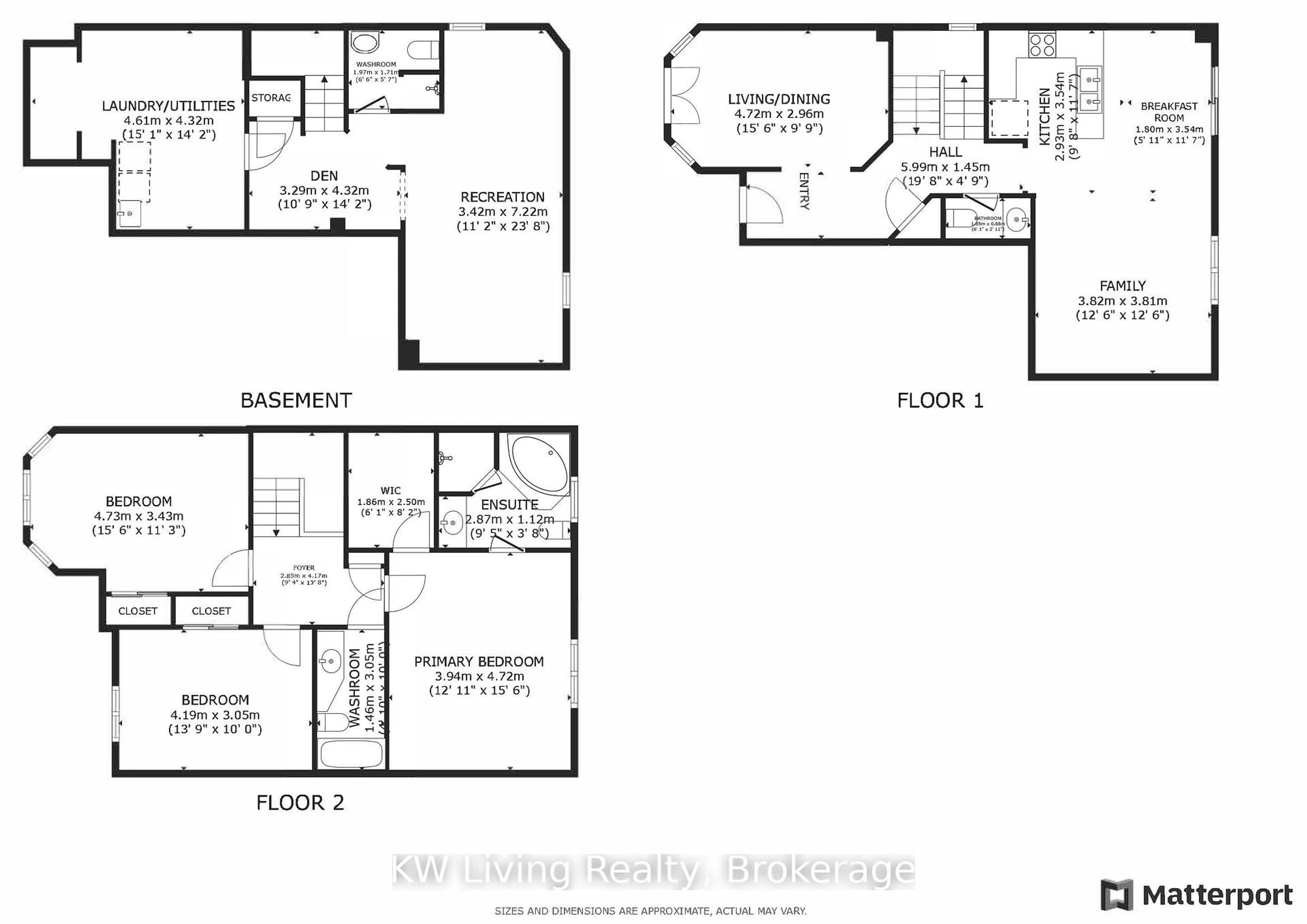 Floor plan for 135 Wainscot Ave, Newmarket Ontario L3X 2X6