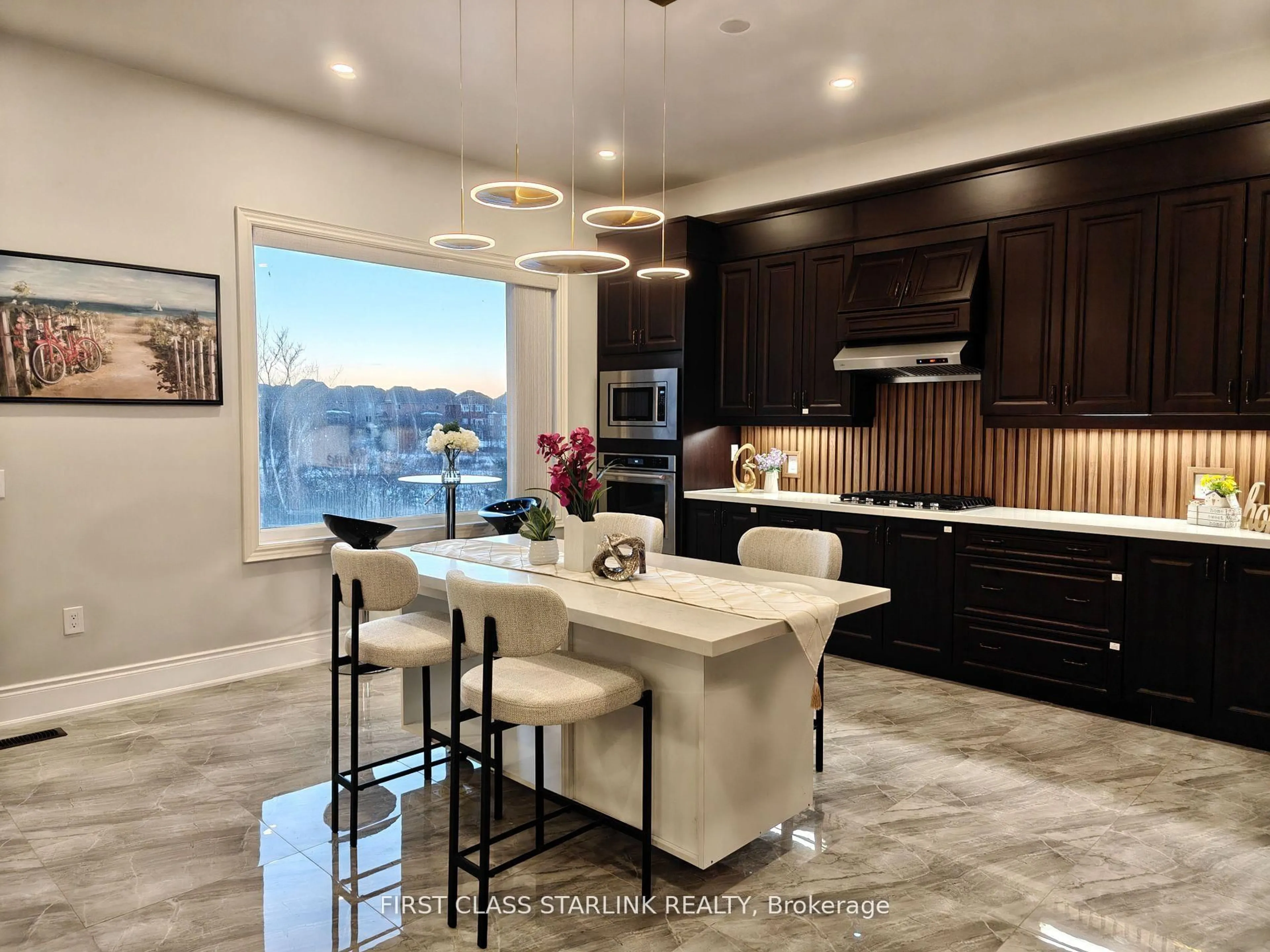 Contemporary kitchen, ceramic/tile floor for 38 Crane St, Aurora Ontario L4G 7C4