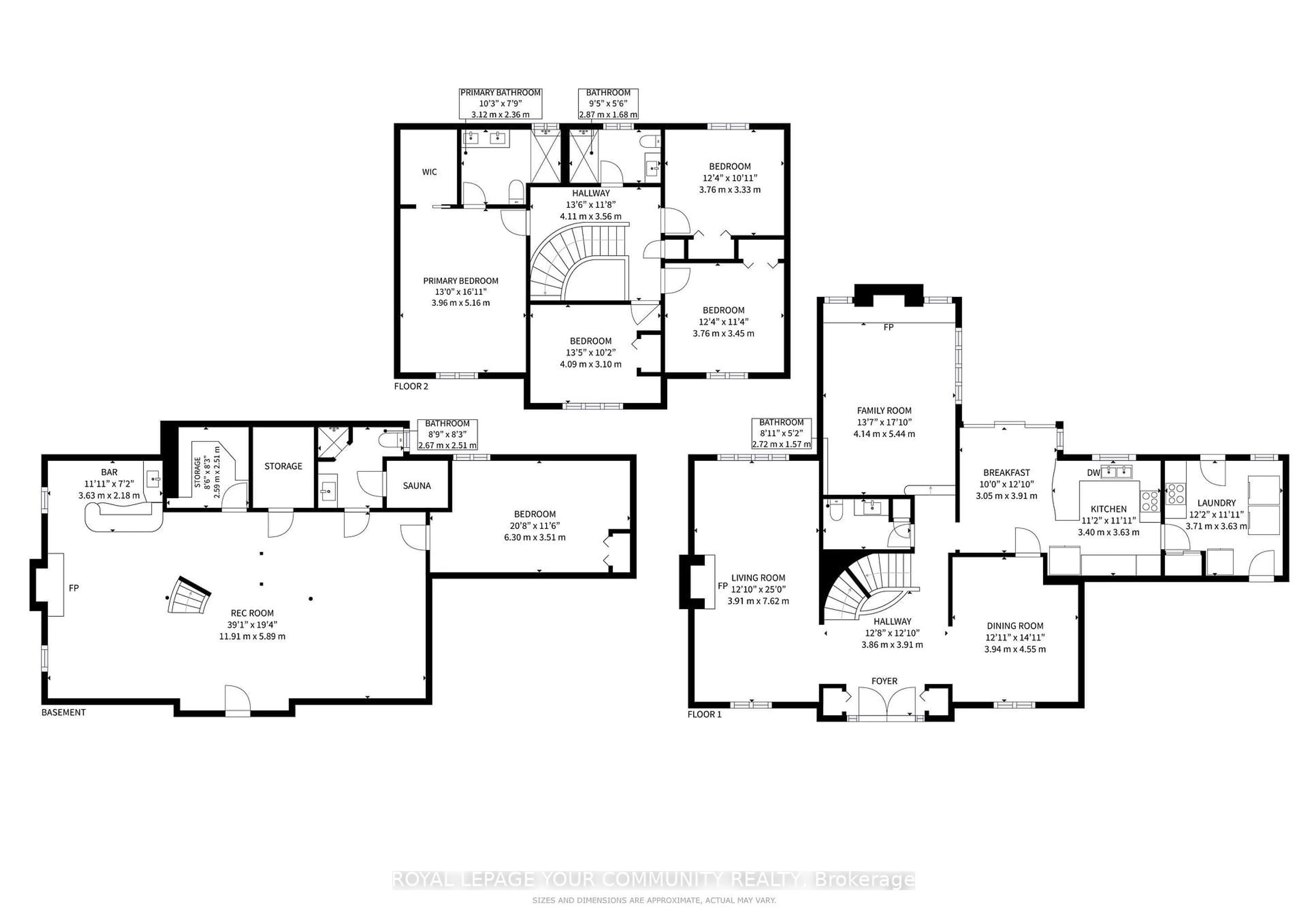 Floor plan for 170 Garden Ave, Richmond Hill Ontario L4C 6M2