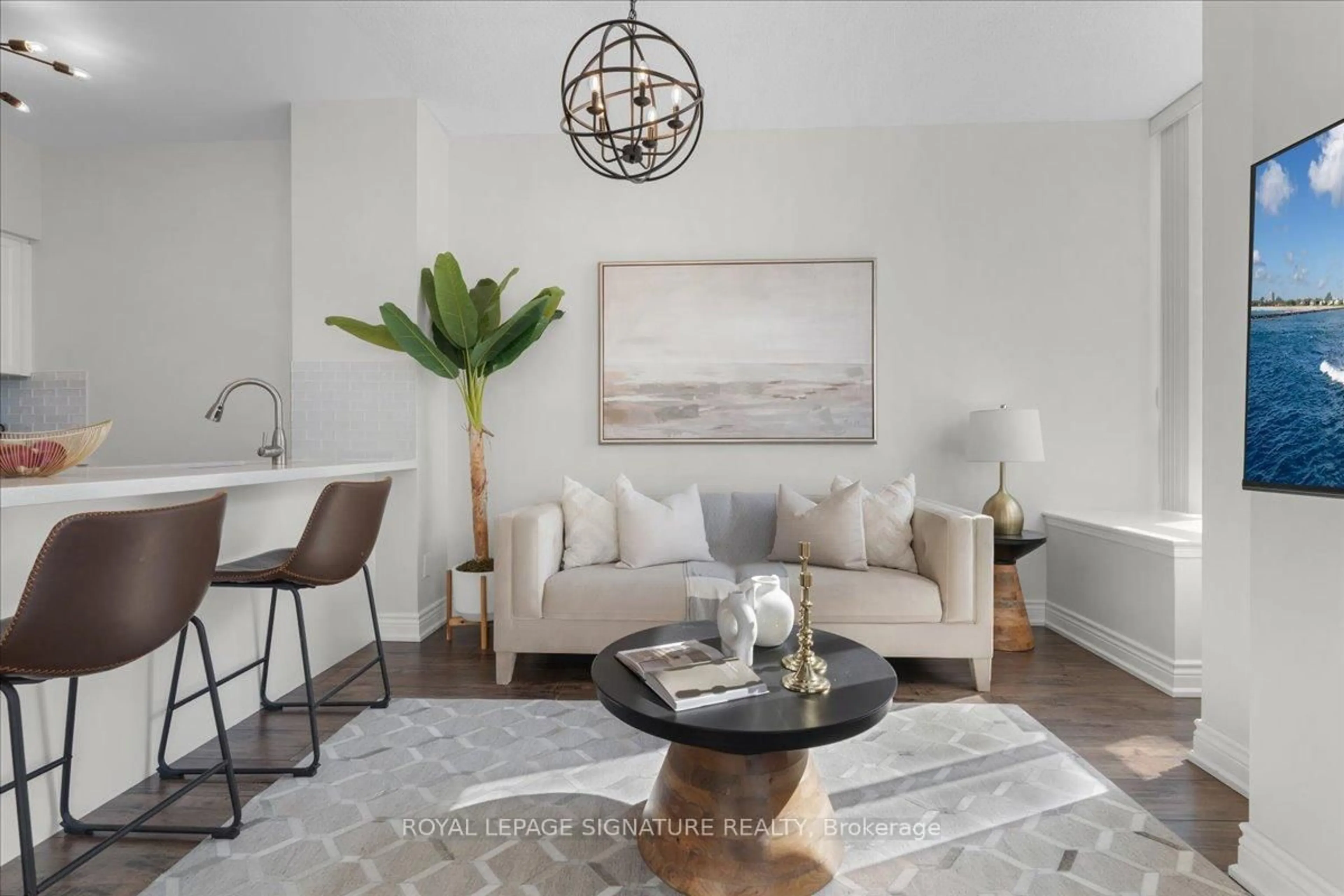 Living room with furniture, unknown for 25 Times Ave #108, Markham Ontario L3T 7X5