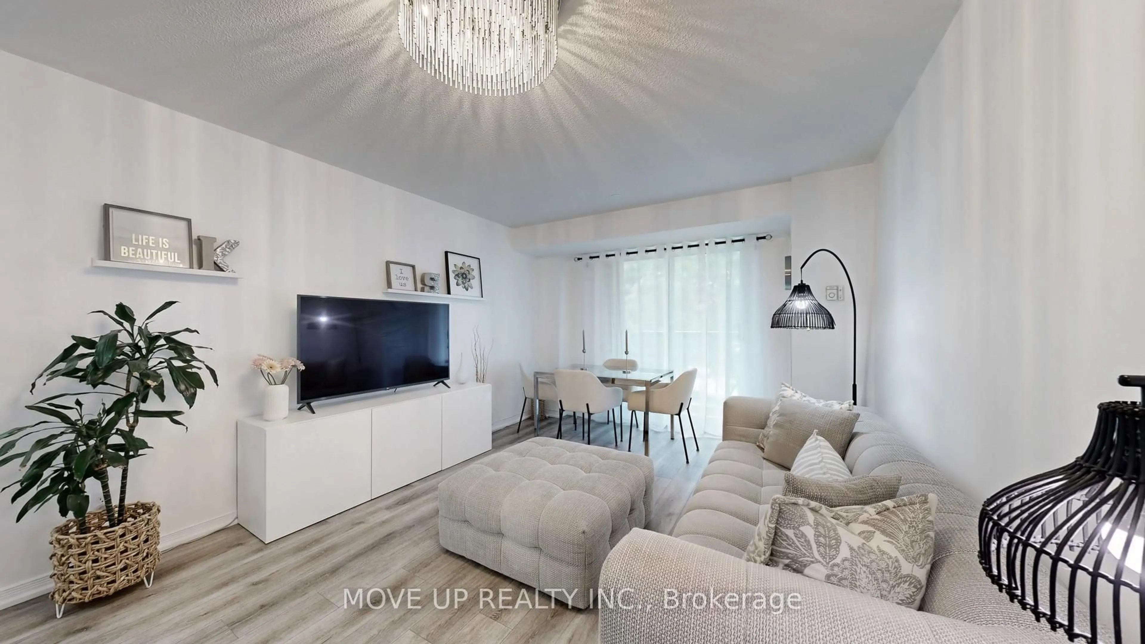 Living room with furniture, wood/laminate floor for 3 Ellesmere St #225, Richmond Hill Ontario L4B 4N2