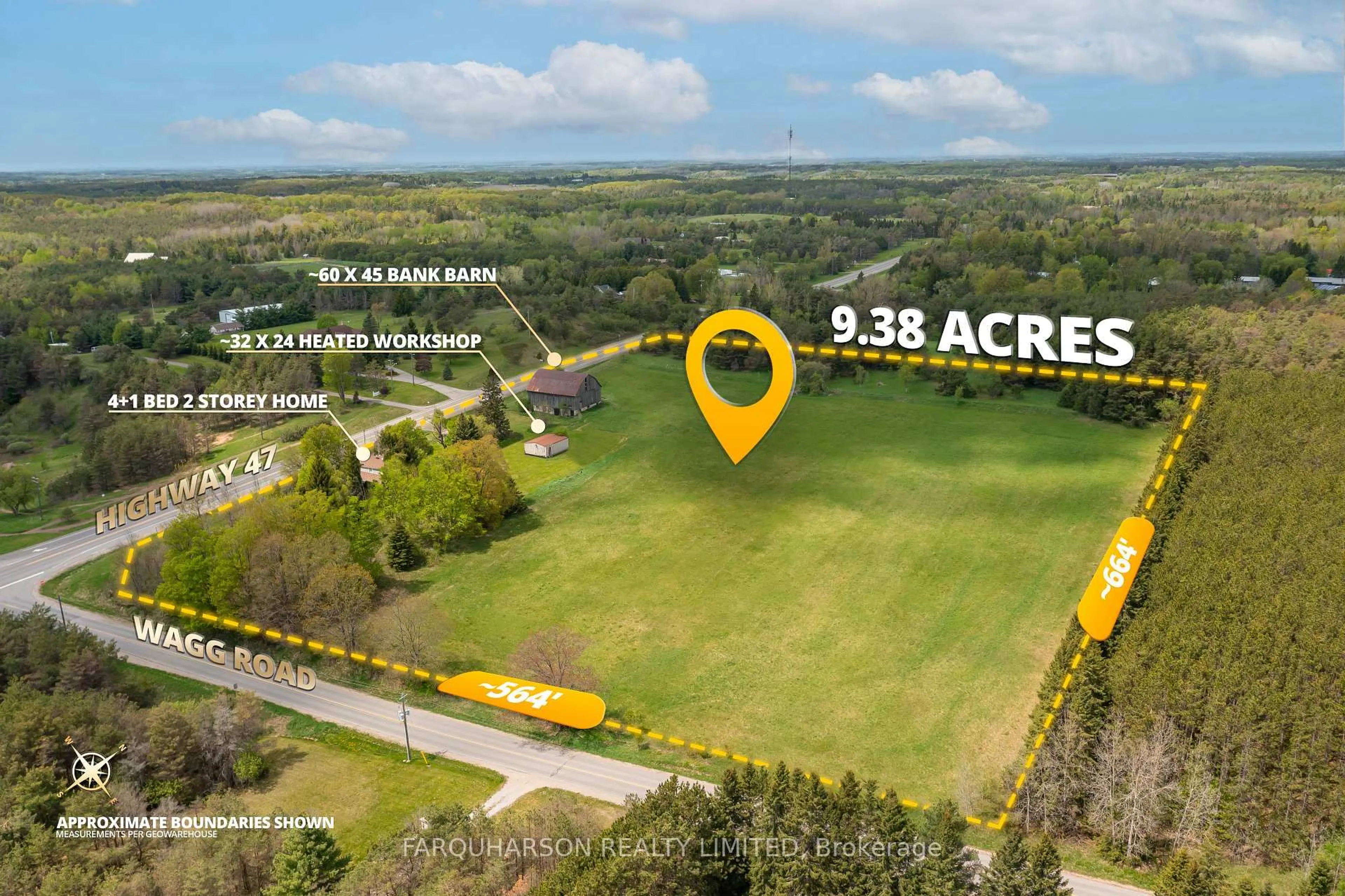 A pic from outside/outdoor area/front of a property/back of a property/a pic from drone, unknown for 5089 Hwy 47 Highway, Uxbridge Ontario L9P 1R4