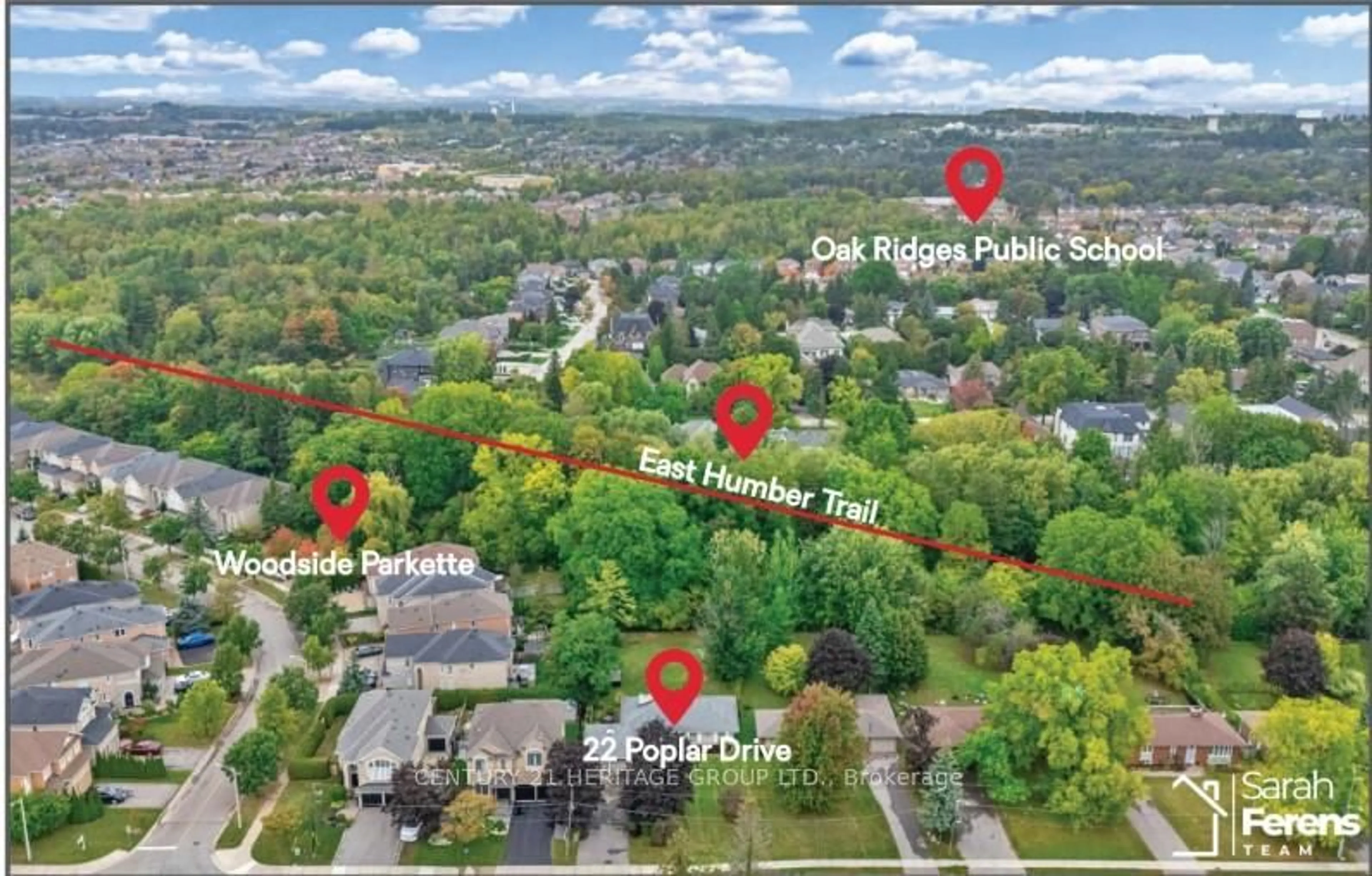 A pic from outside/outdoor area/front of a property/back of a property/a pic from drone, street for 22 Poplar Dr, Richmond Hill Ontario L4E 2X6