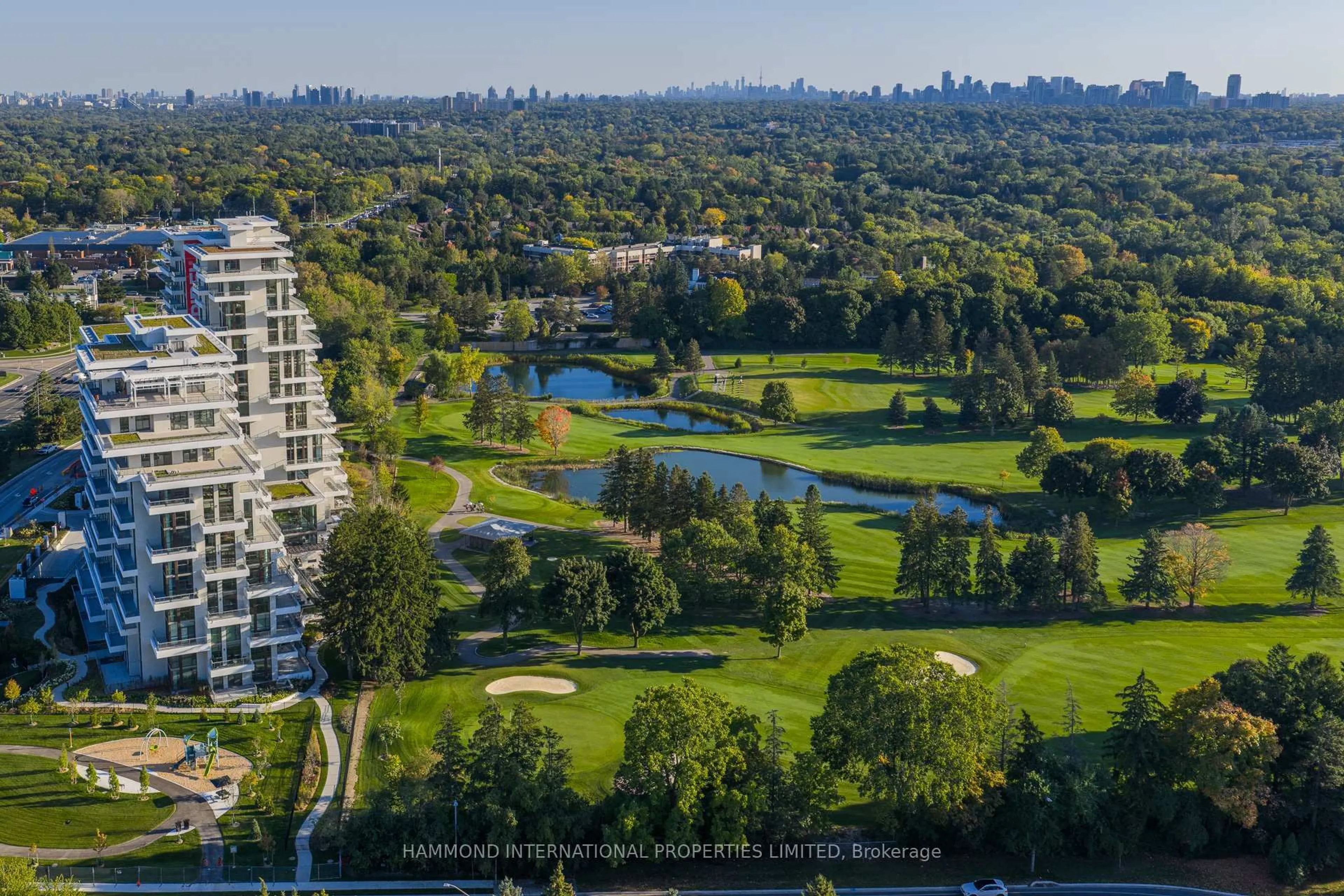 A pic from outside/outdoor area/front of a property/back of a property/a pic from drone, water/lake/river/ocean view for 399 Royal Orchard Blvd #RPH, Markham Ontario L3T 0H3