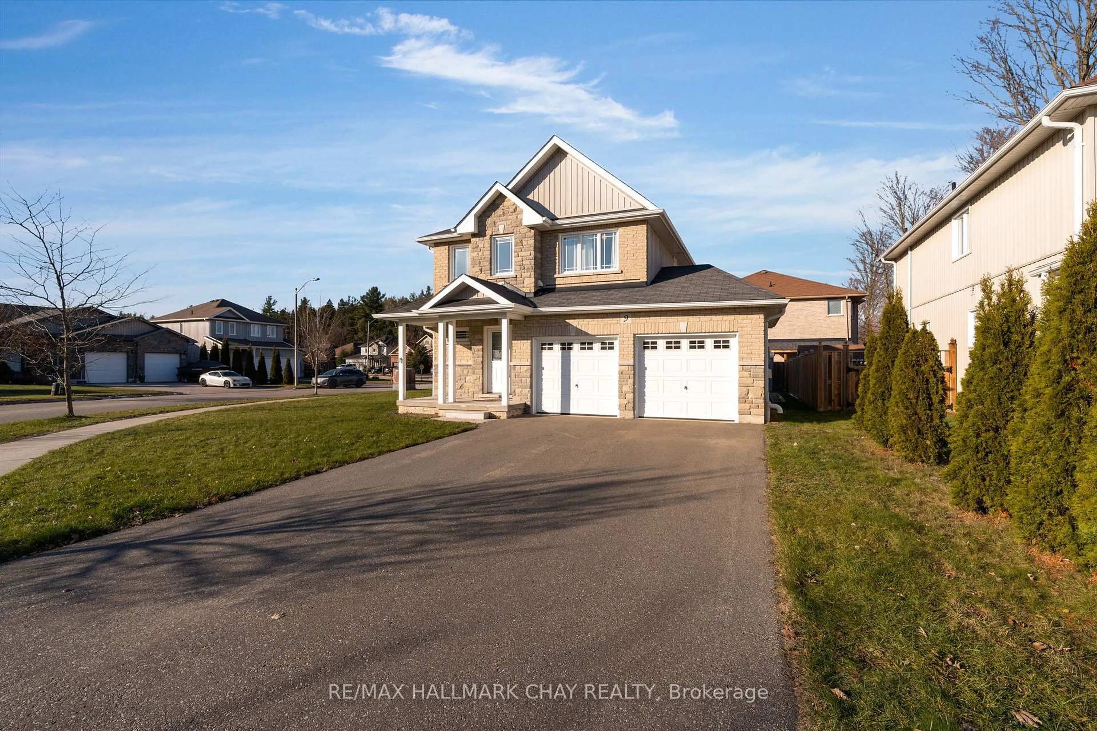 Home with vinyl exterior material, street for 9 Mancini Dr, Essa Ontario L0M 1B1