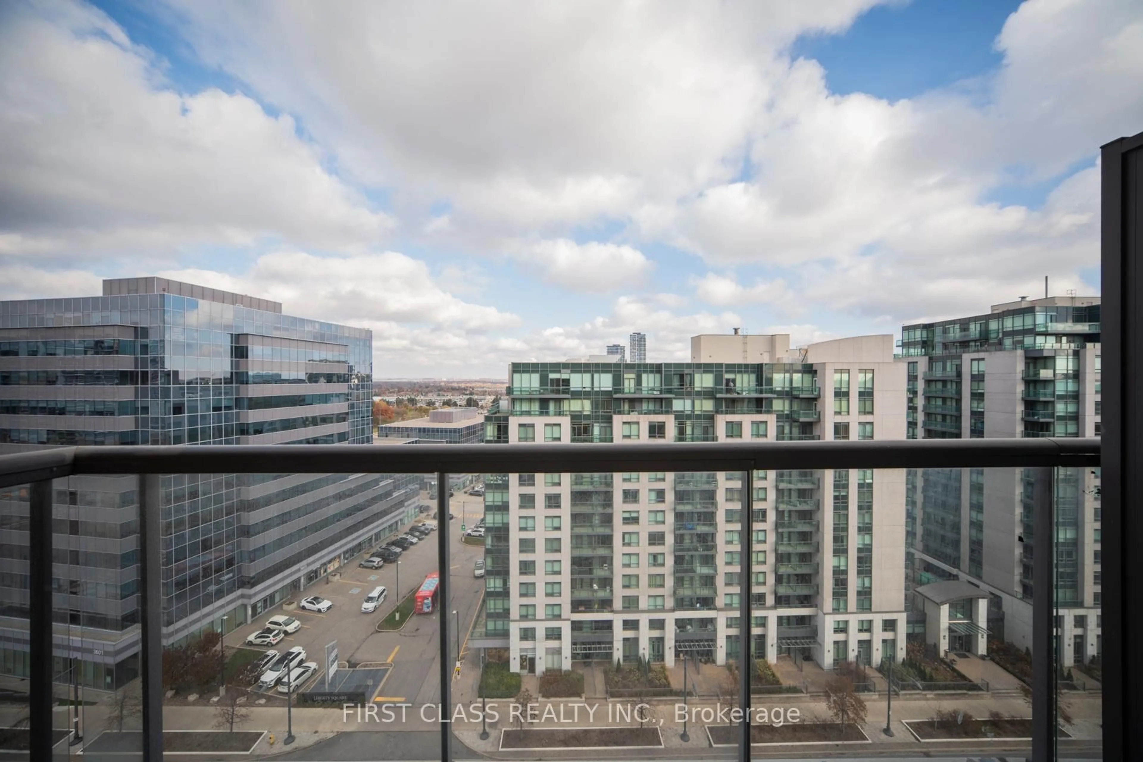 Balcony in the apartment, city buildings view from balcony for 60 South Town Centre Blvd #1608, Markham Ontario L6G 0C5