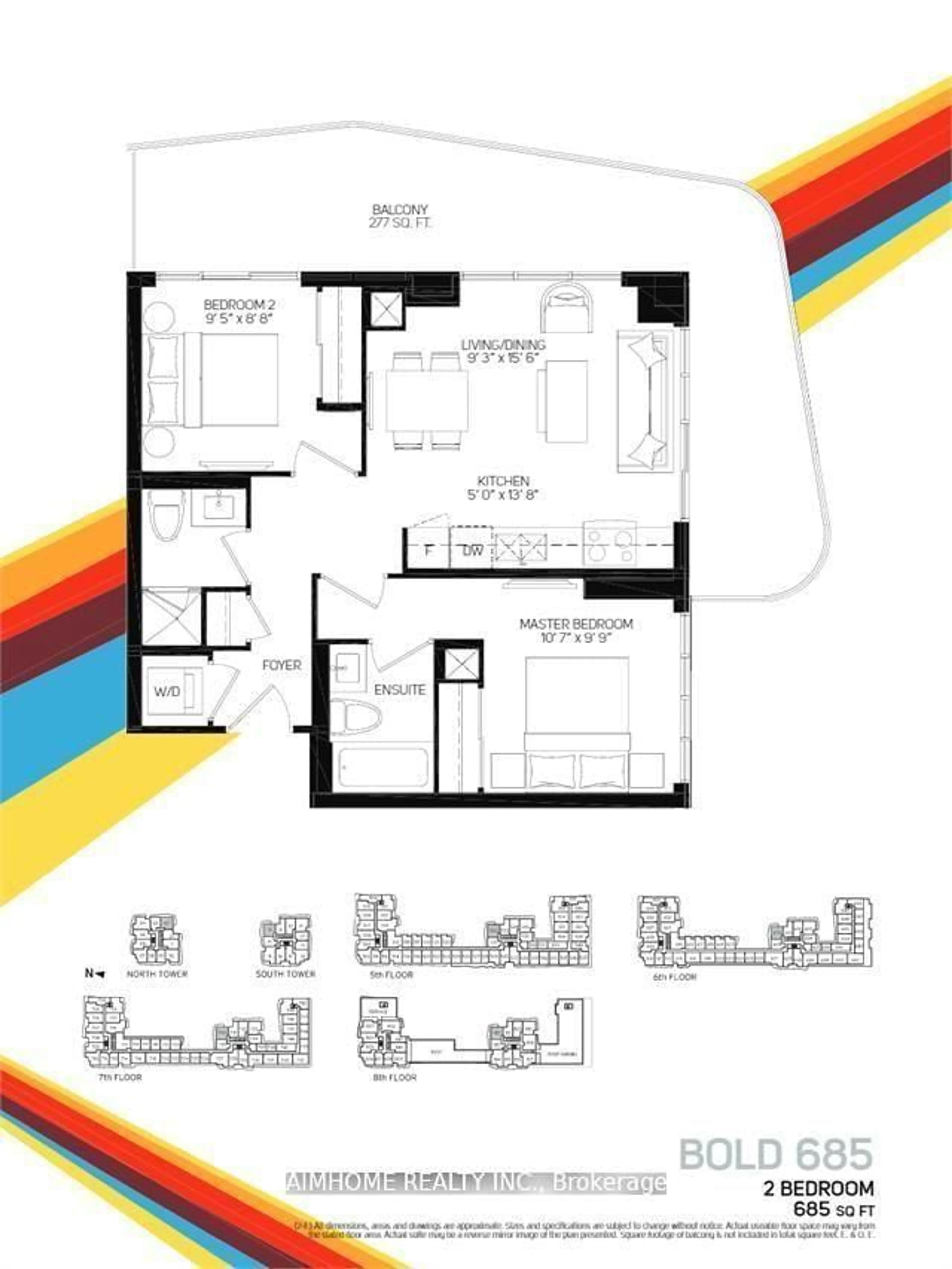 Floor plan for 9471 Yonge St #1202, Richmond Hill Ontario L4C 1V4
