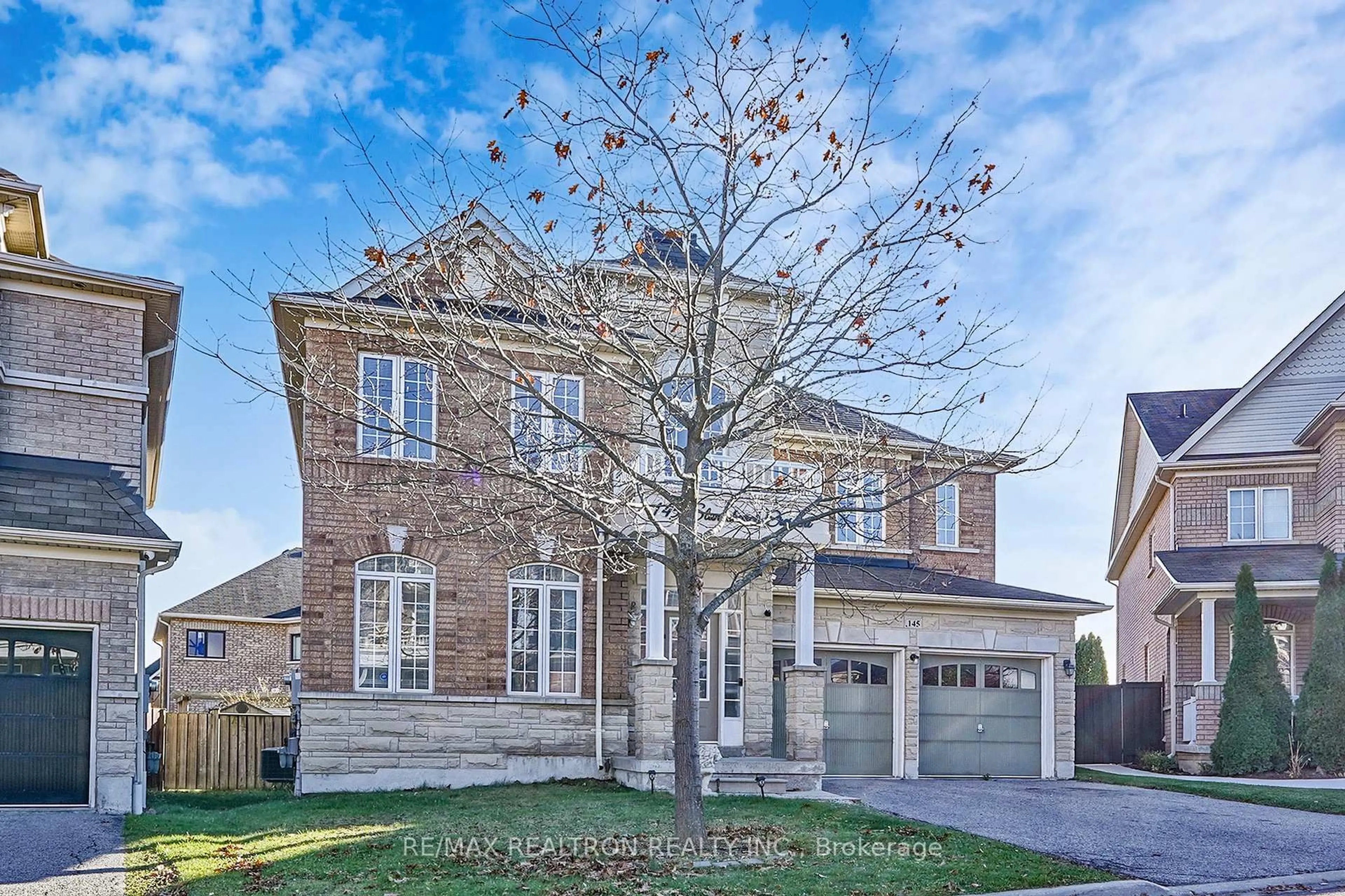 Home with brick exterior material, street for 145 Stonechurch Cres, Markham Ontario L6B 0L2