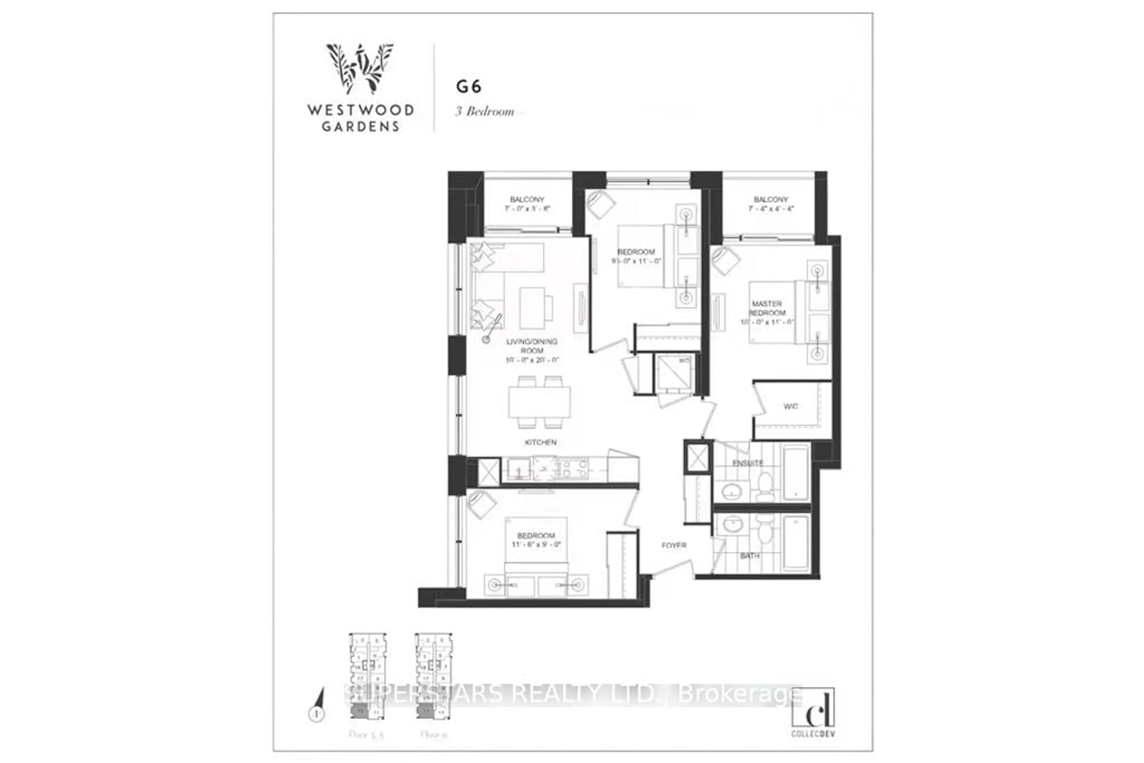 Floor plan for 3 Rosewater St #312W, Richmond Hill Ontario L4C 5T6