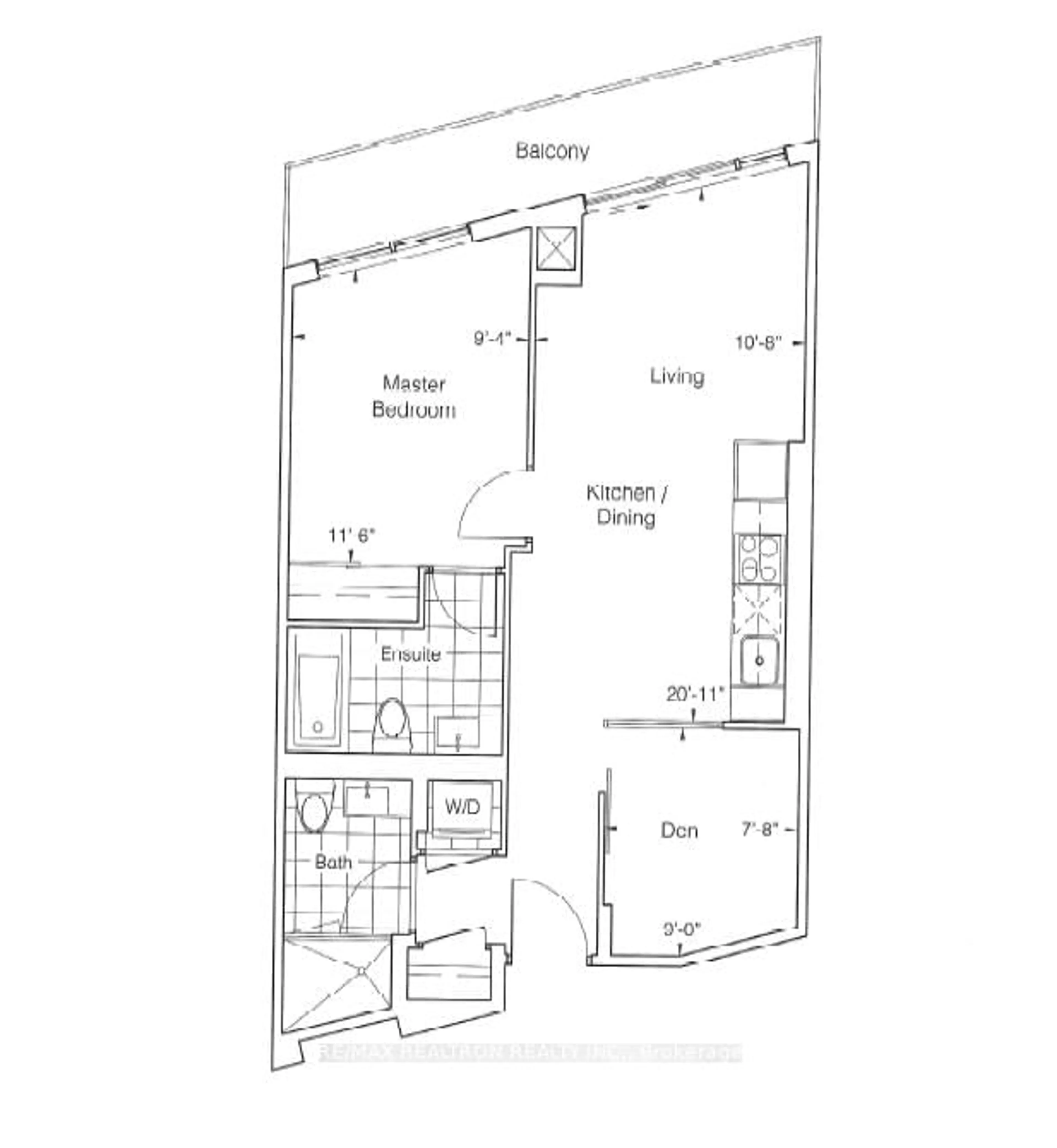 Floor plan for 30 Upper Mall Way #307, Vaughan Ontario L4J 0L8
